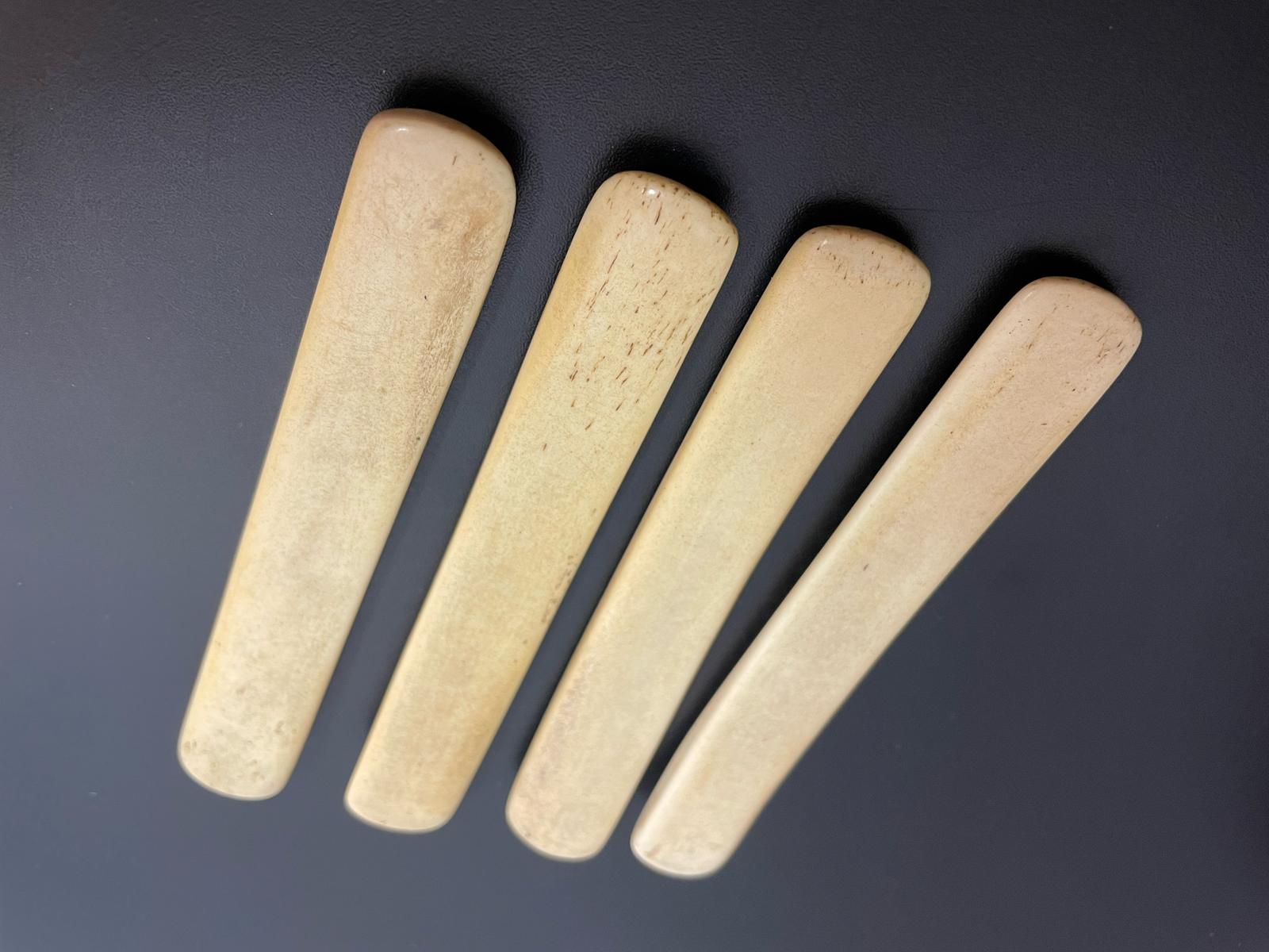 Lot of 4 x Whalebone Rhythm Bones C.1900s Musical Instrument, Nautical English Sailor Folklore
