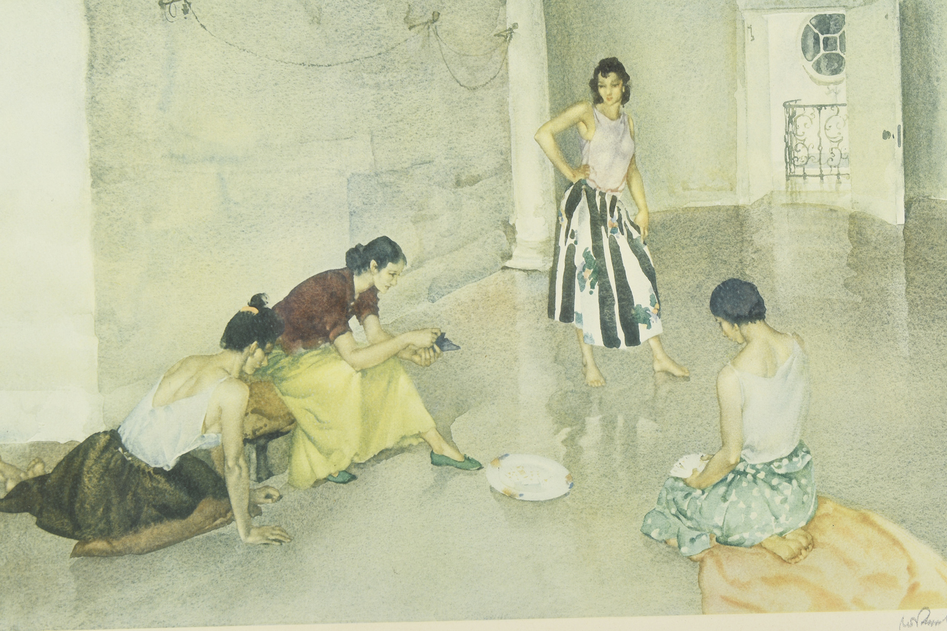 Signed Limited Edition by Sir William Russell Flint. Titled "Los Cientos"