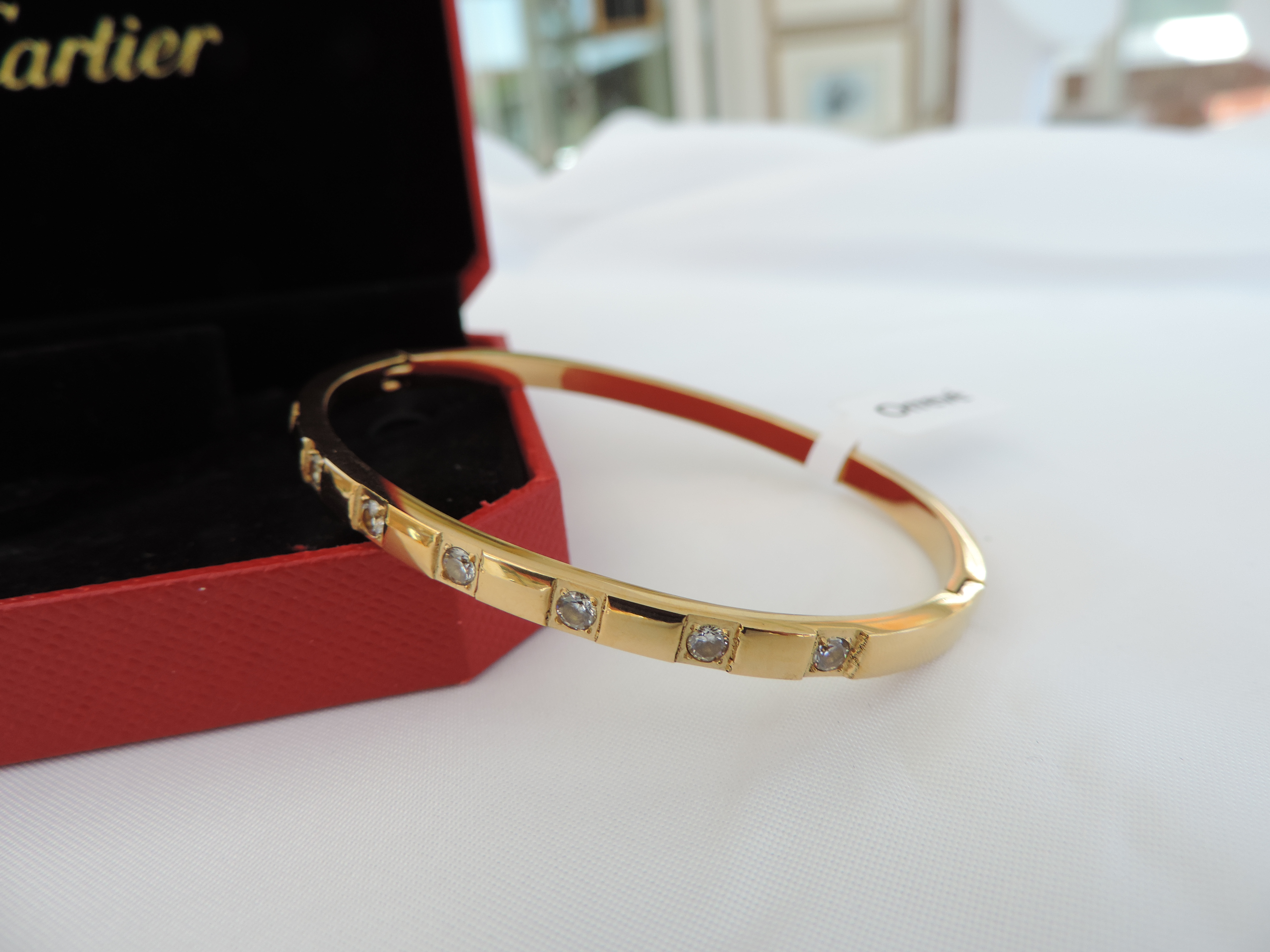 Orrevé 18k Gold Plated White Zircon Gemstone Bracelet 'New'