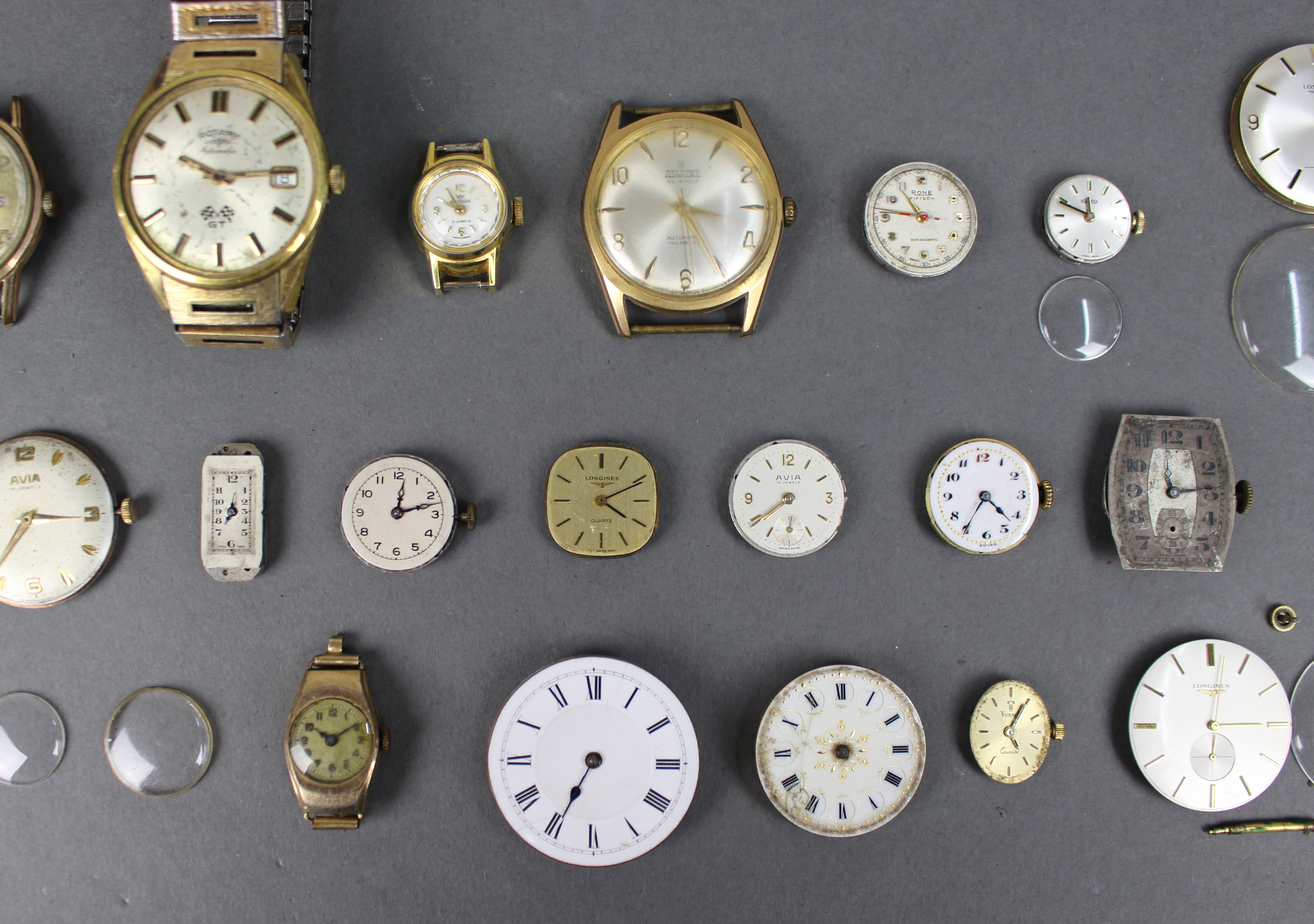 Collection of Antique & Vintage Watch Movements Parts