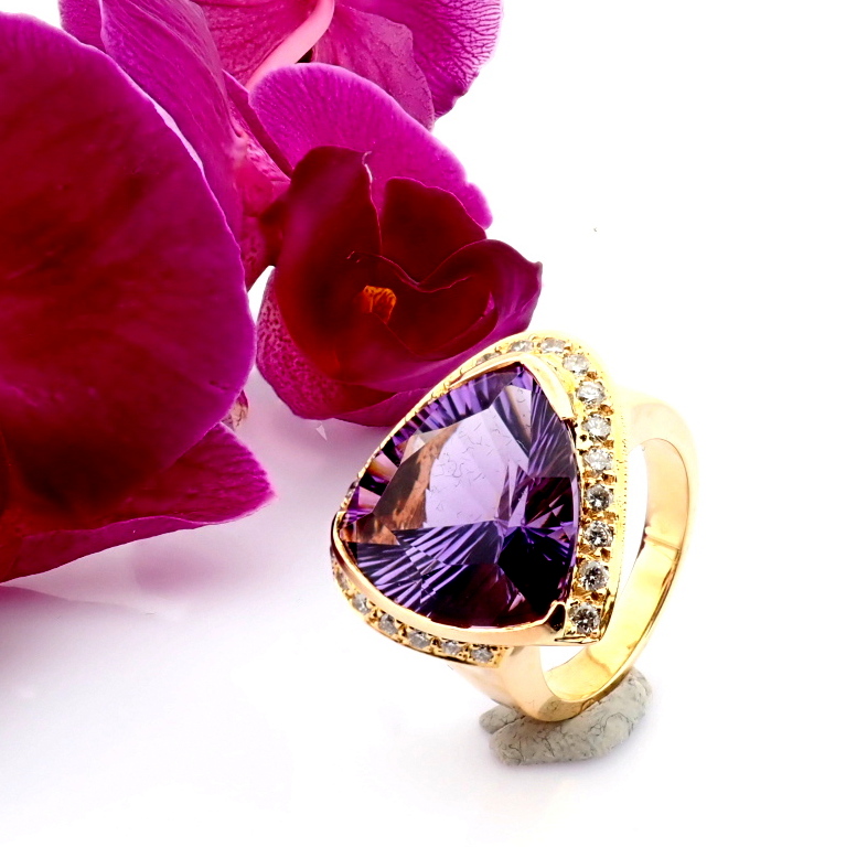 Natural Diamond 18K Rose/Pink Gold Ring