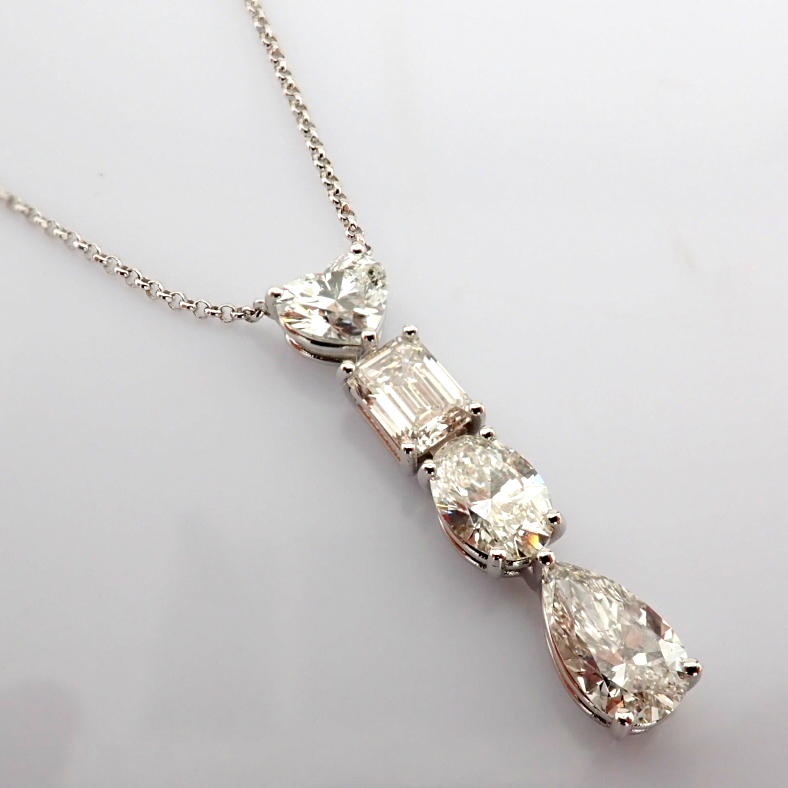 Emerald Cut Lab-Grown Diamond Necklace - 4.4 Total Carat (IGI Certified)