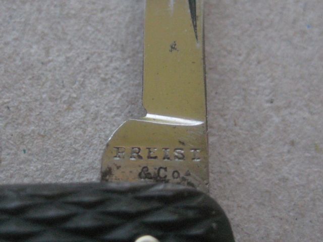 Antique Pressed Horn Hafted Twin Steel Bladed Penknife, c1900