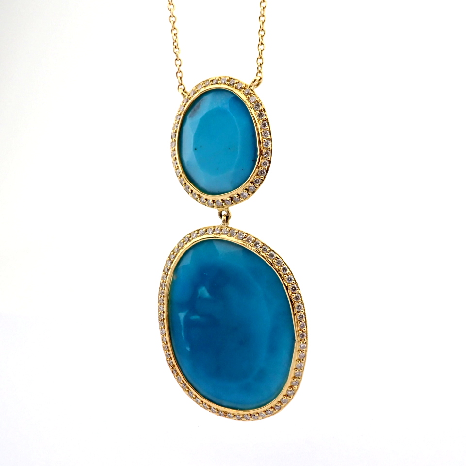 Natural Diamond 18K Yellow Gold Necklace
