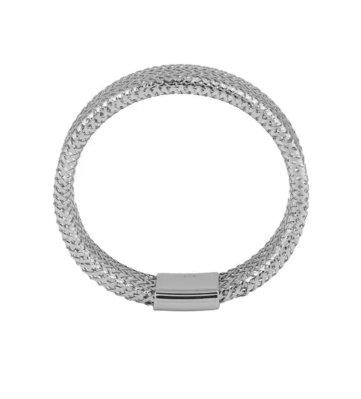 New! Italian Made - 9K White Gold Stretchable Ring