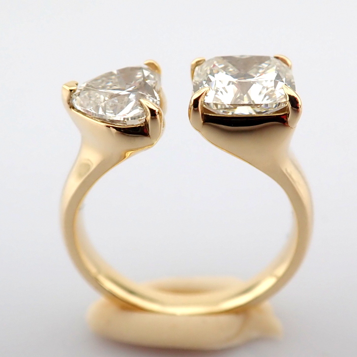 Cushion Cut Lab-Grown Diamond Ring - 3.77 Total Carat (IGI Certified)