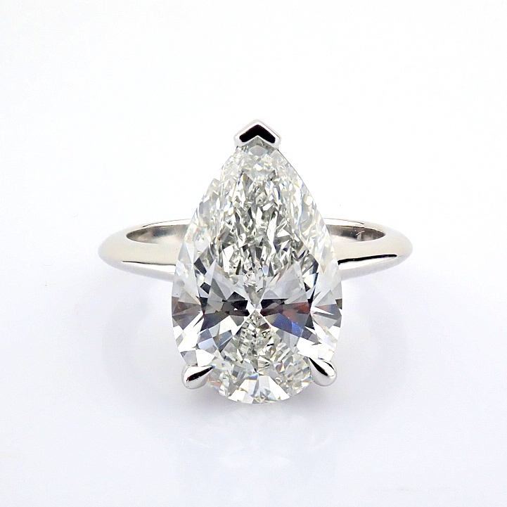 Pear Cut Lab-Grown Diamond Ring - 4.1 Total Carat (IGI Certified)