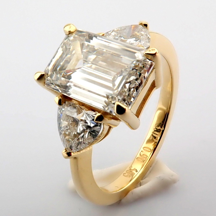 Emerald Cut Lab-Grown Diamond Ring - 3.92 Total Carat (IGI Certified)