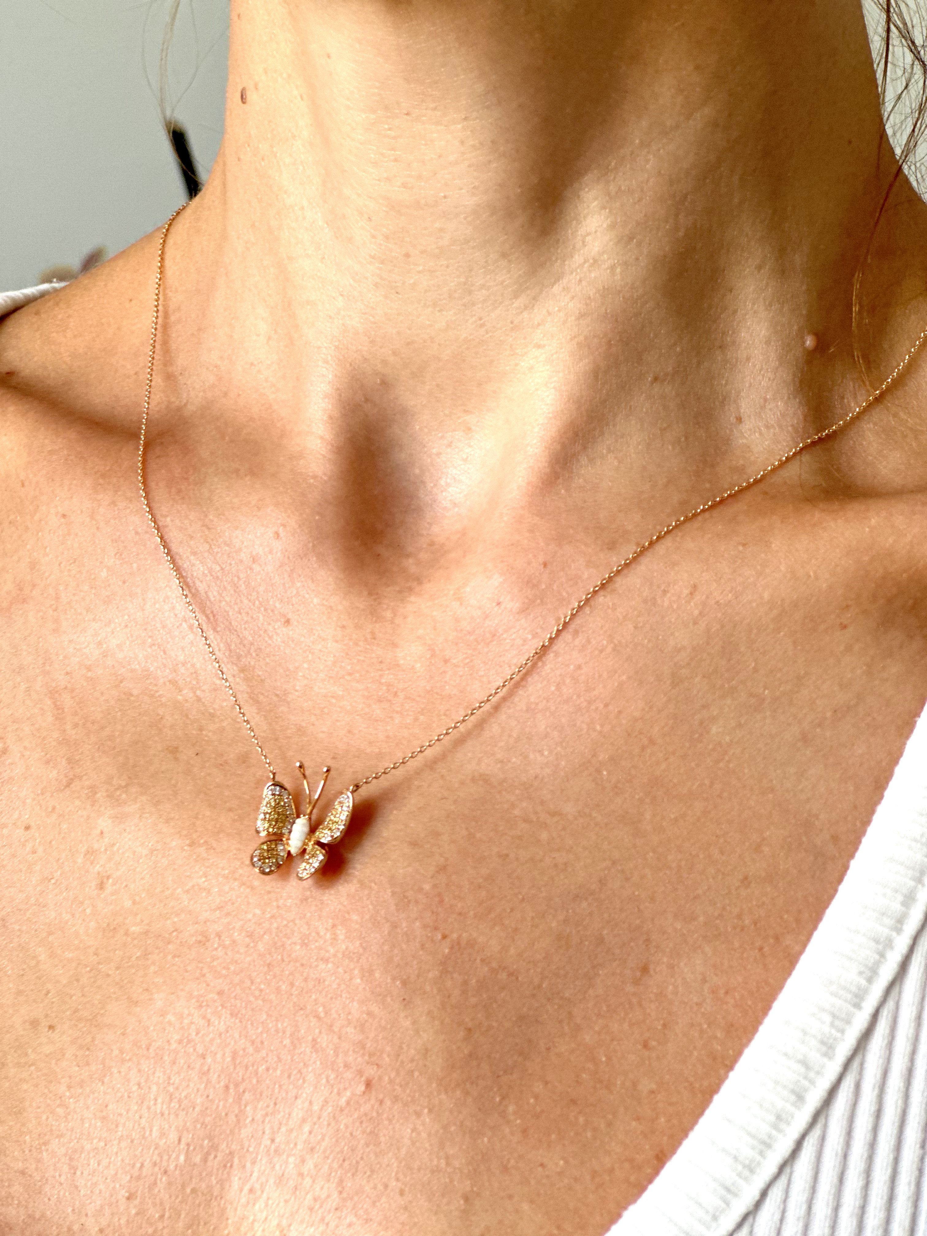 Natural Diamond 18K Rose/Pink Gold Necklace