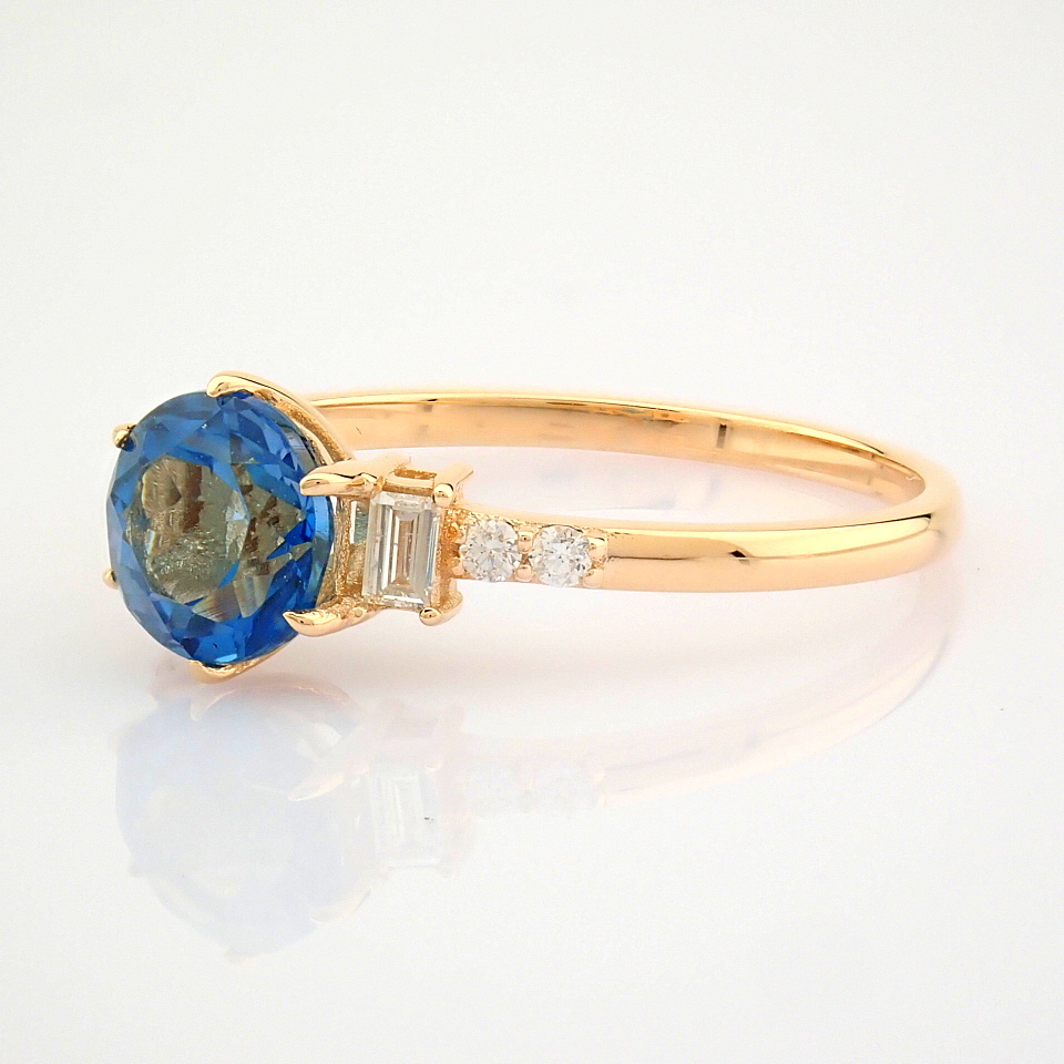 Certificated 14K Rose/Pink Gold Baguette Diamond & Diamond Ring (Total 1.44 ct Stone)