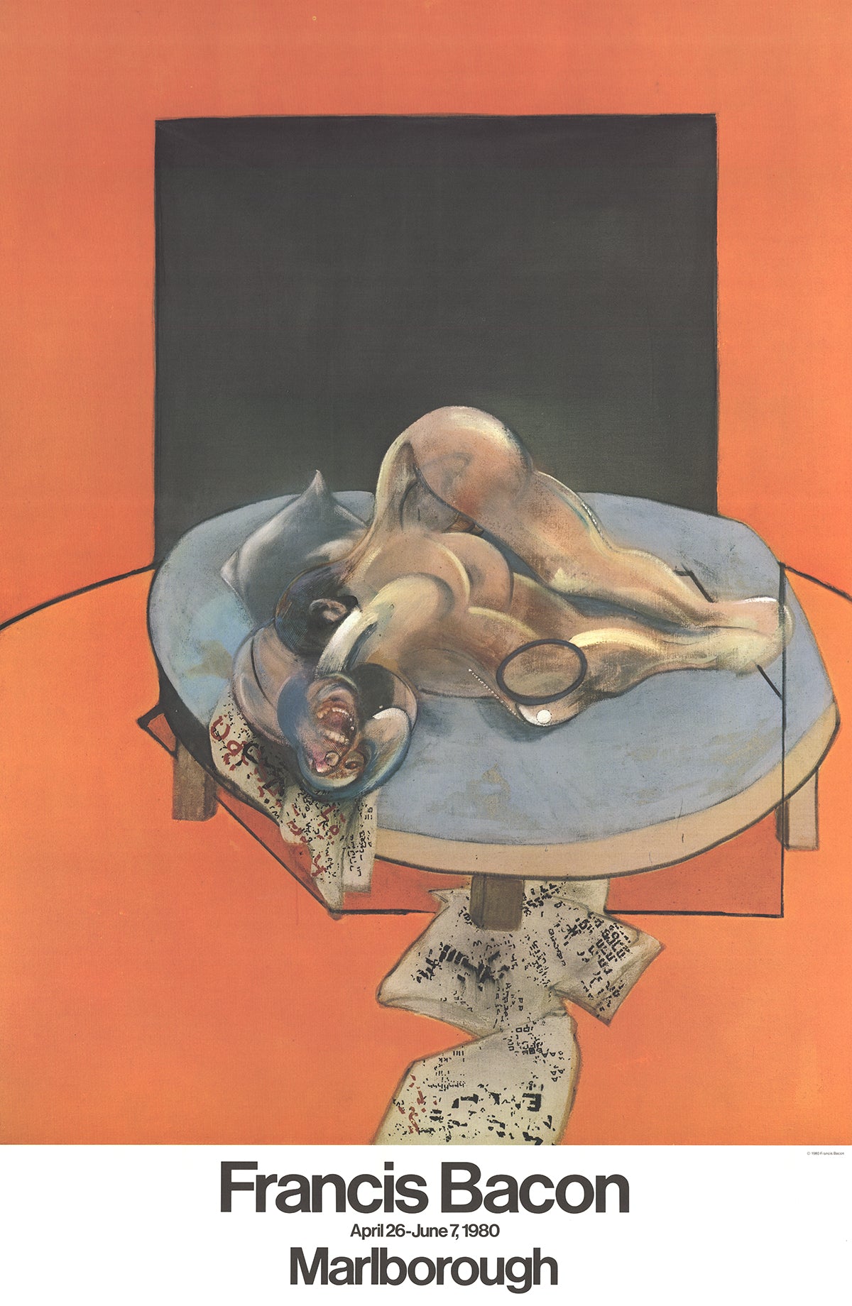 Francis Bacon 'Figure In A Room' Exhibition Poster For Marlborough Gallery 1980.