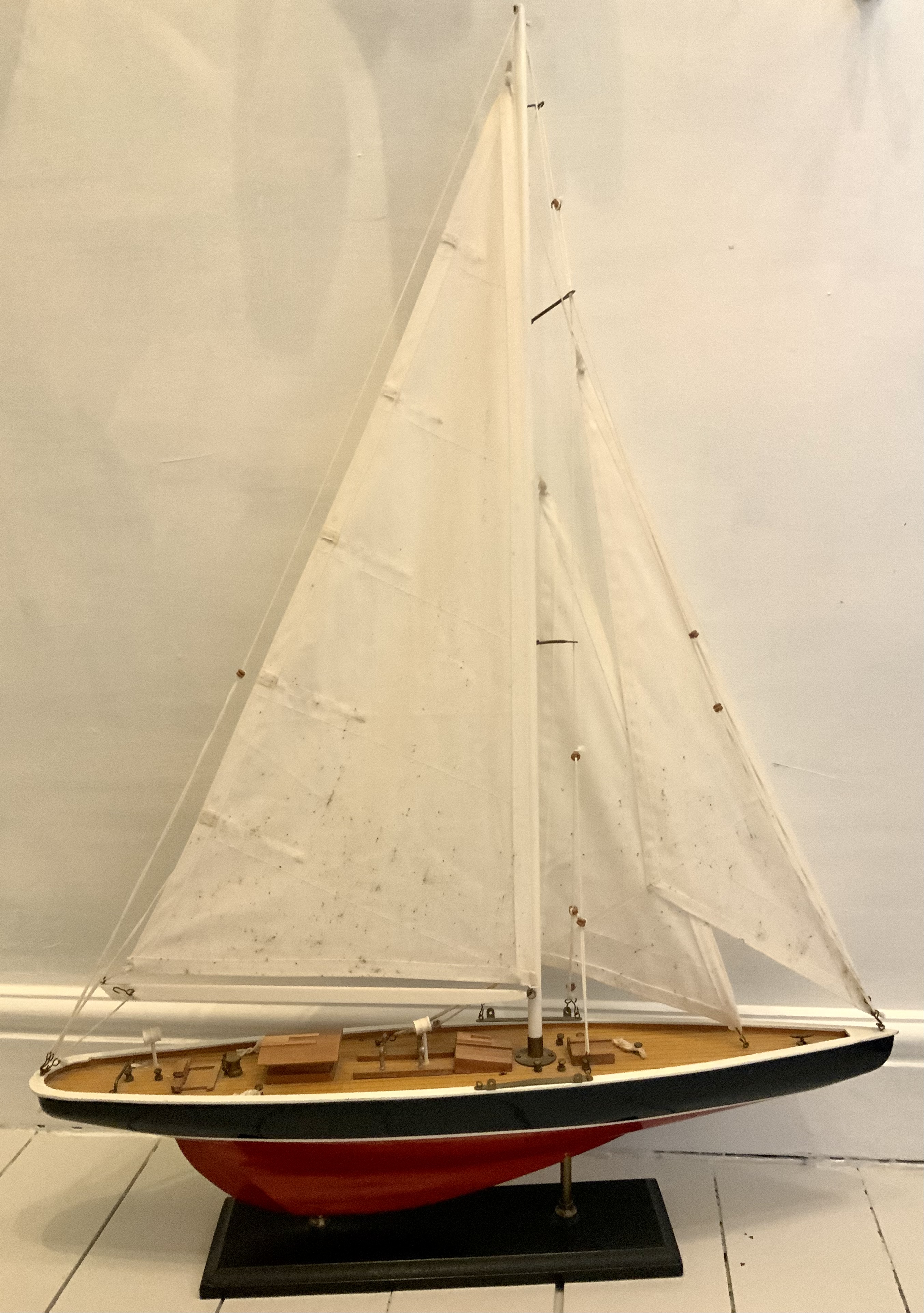 LARGE STUNNING GERMAN WOODEN SAILING BOAT