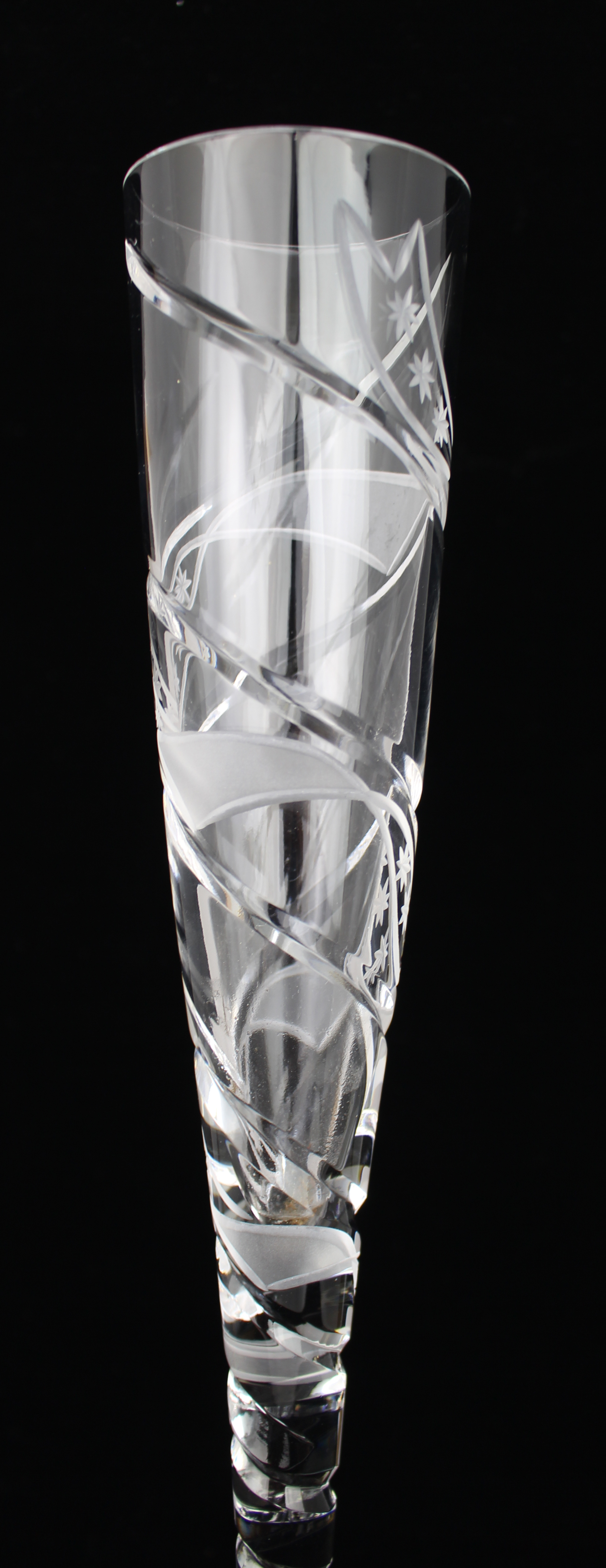 Set of 6 Fine Very Large Crystal Toasting Flutes