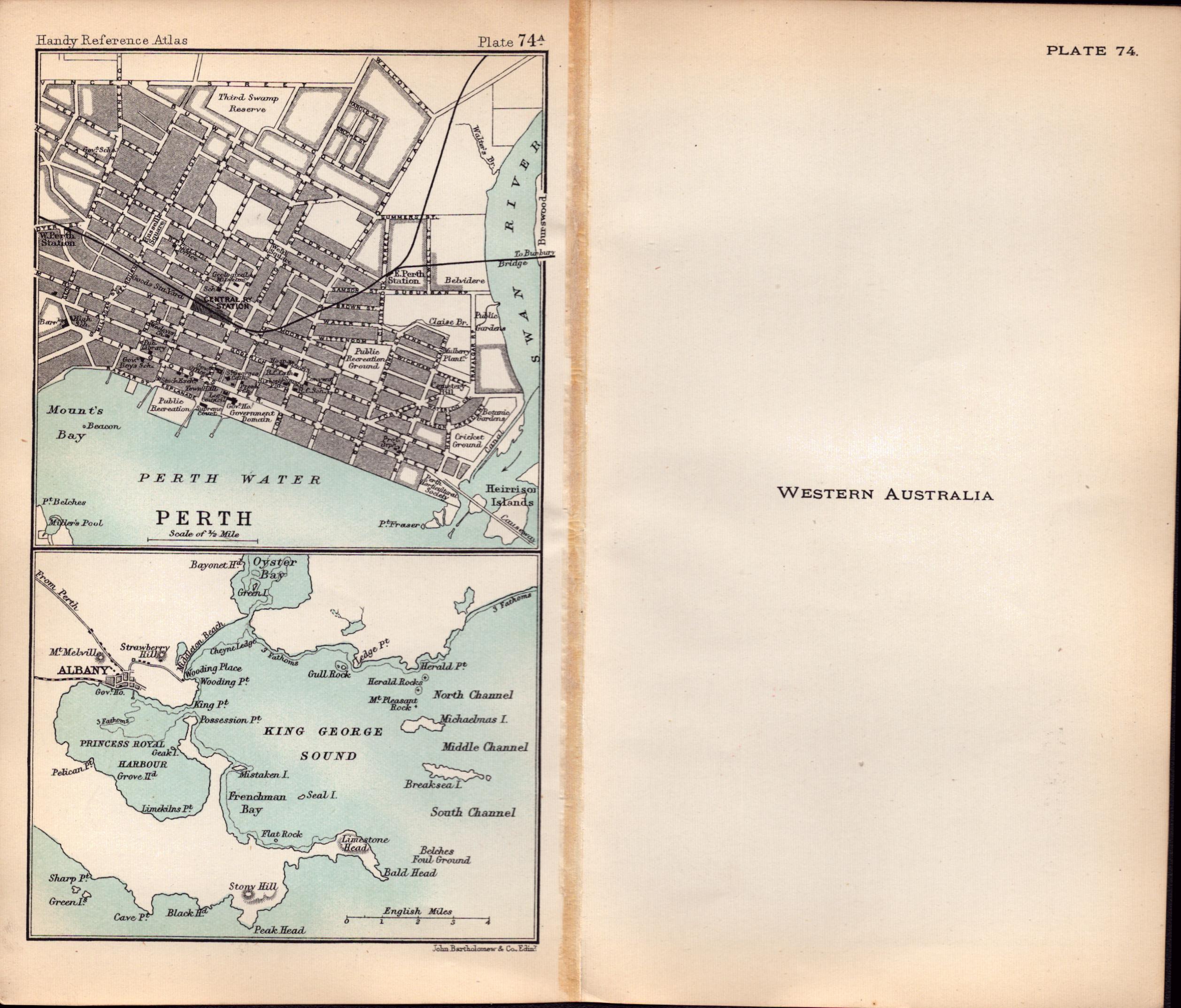 Western Australia Double Sided Victorian Antique 1896 Map.
