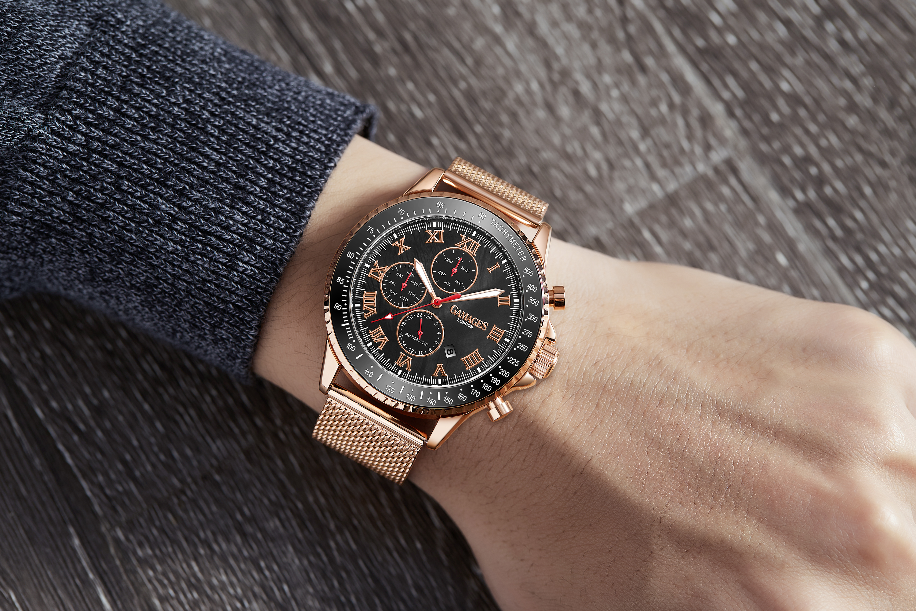 GAMAGES OF LONDON Hand Assembled Pinnacle Automatic Rose Black- 5 Years Warranty and Free Delivery