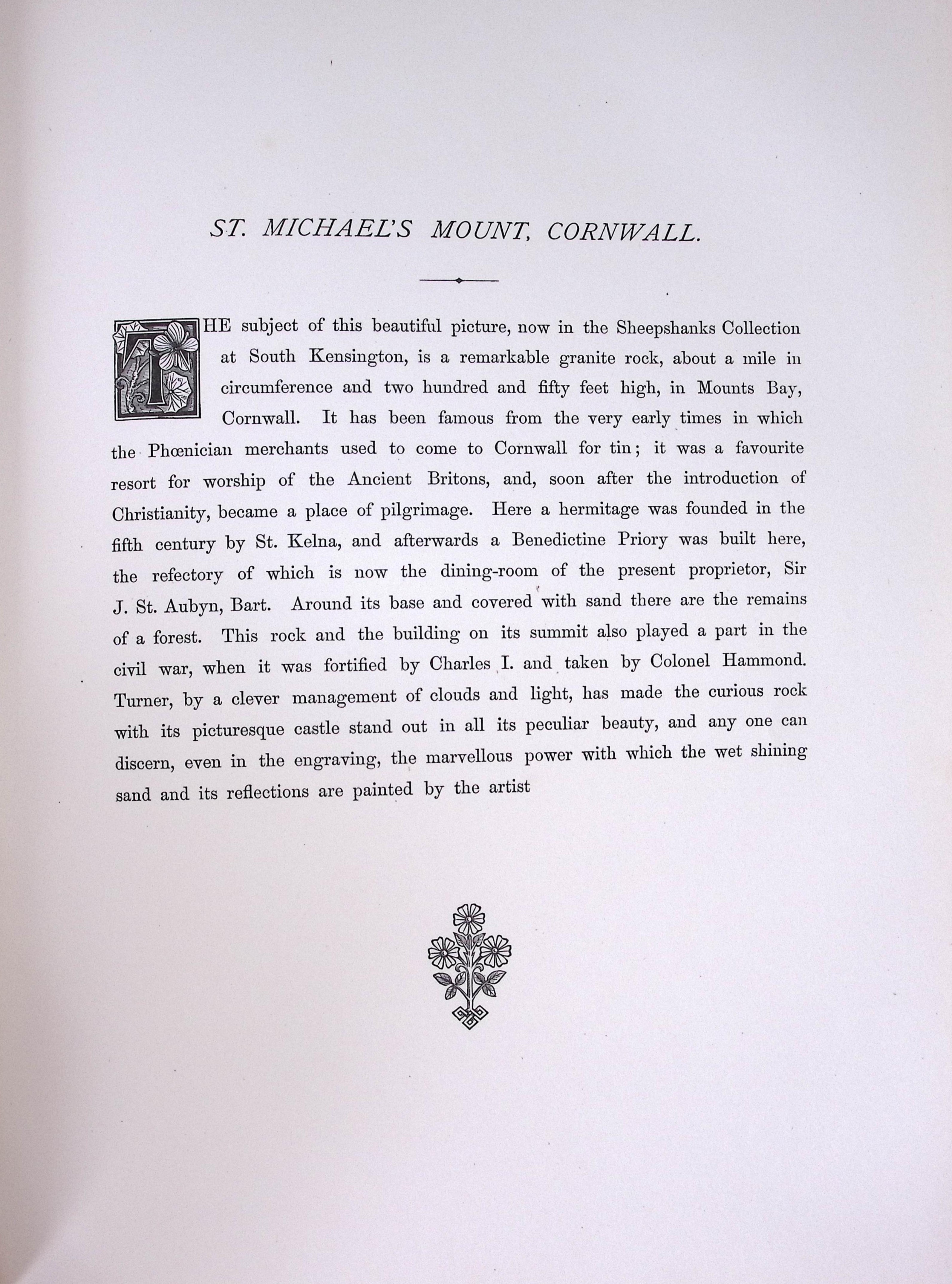 J.M.W Turner Cornwall St Michaels Mount Antique Steel Engraving-26-TR