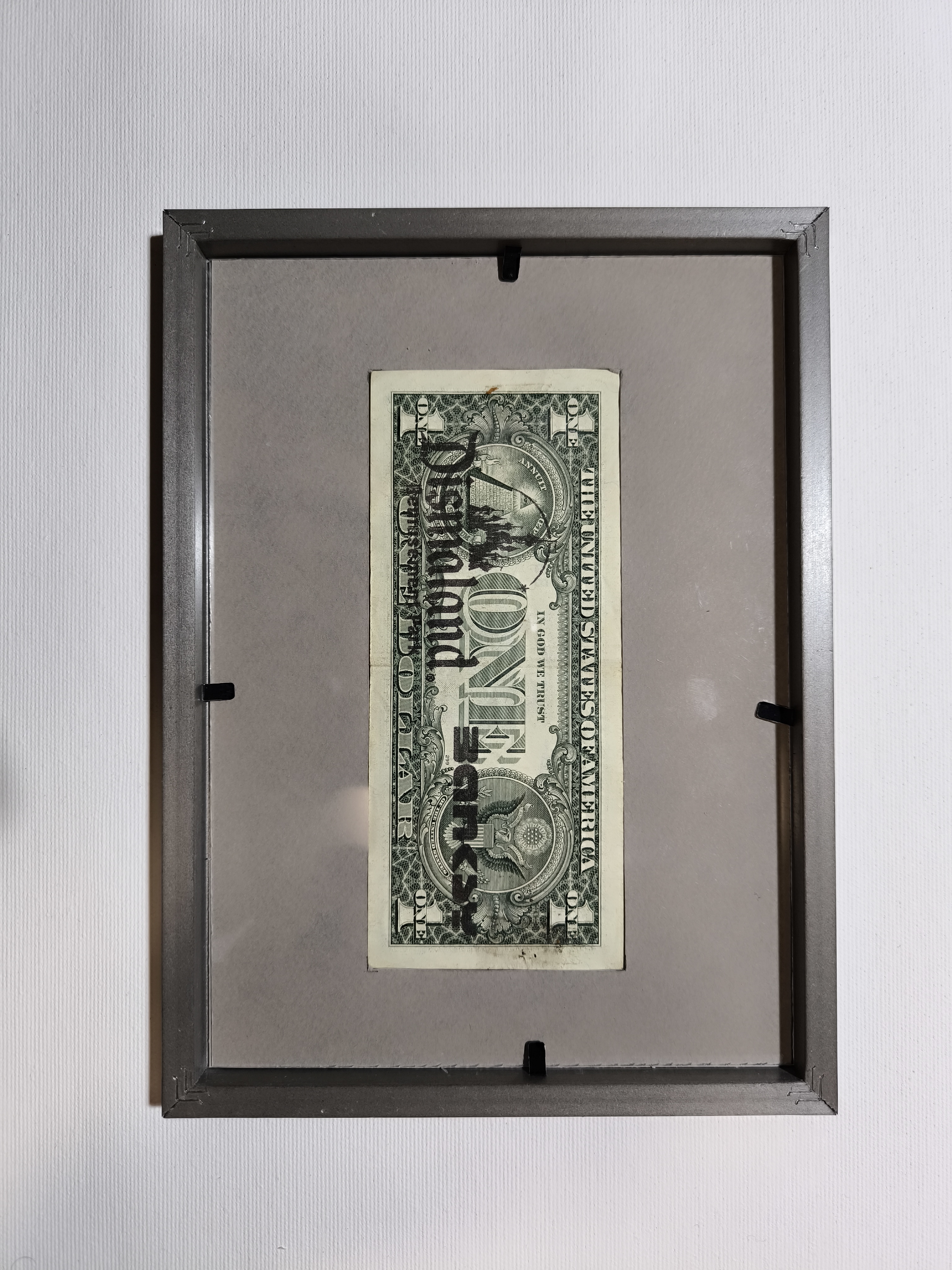 Banksy Dismaland 2015 Weston-Super-Mare Real Dollar Flower Thrower Framed Ticket +