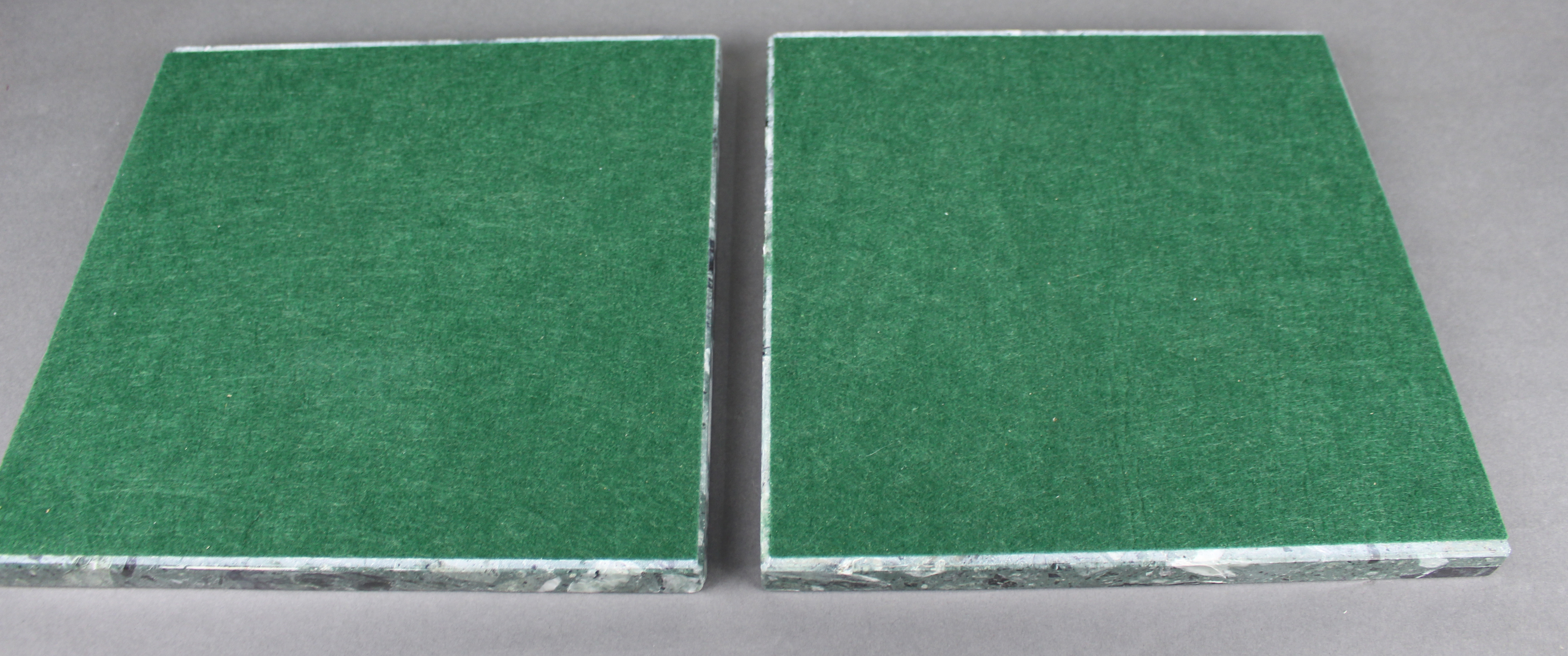 Pair of Vintage Square Green Marble Plinths