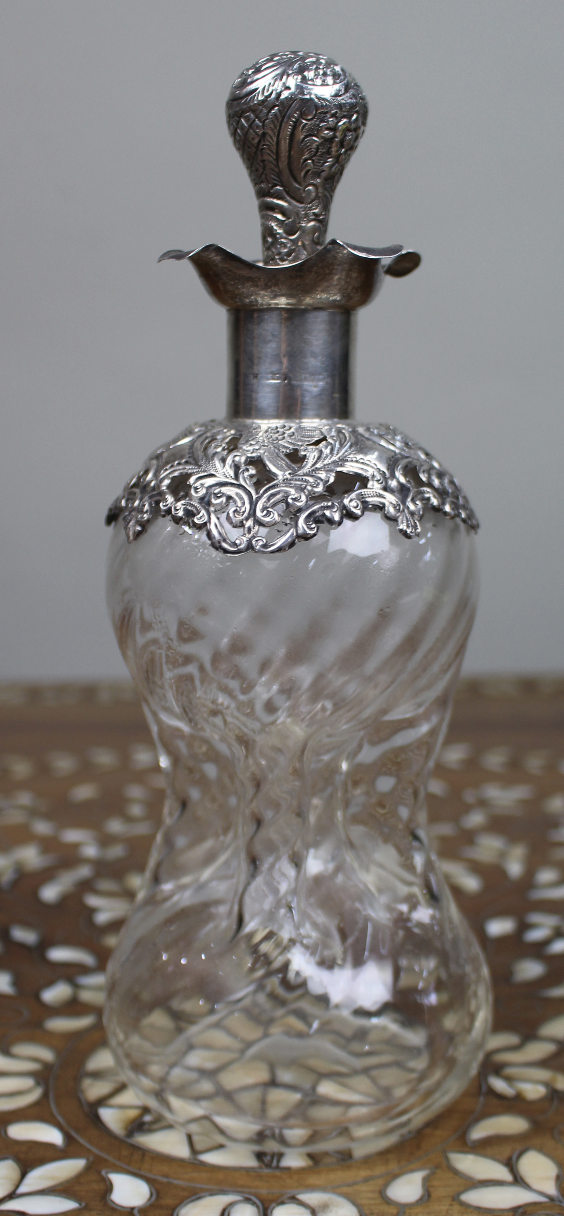 Antique Silver Mounted Crystal Decanter