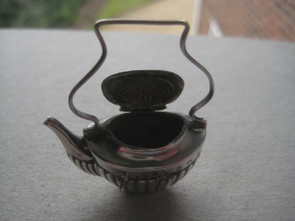 Antique Miniature Silver Fireside Kettle, Birmingham 1905