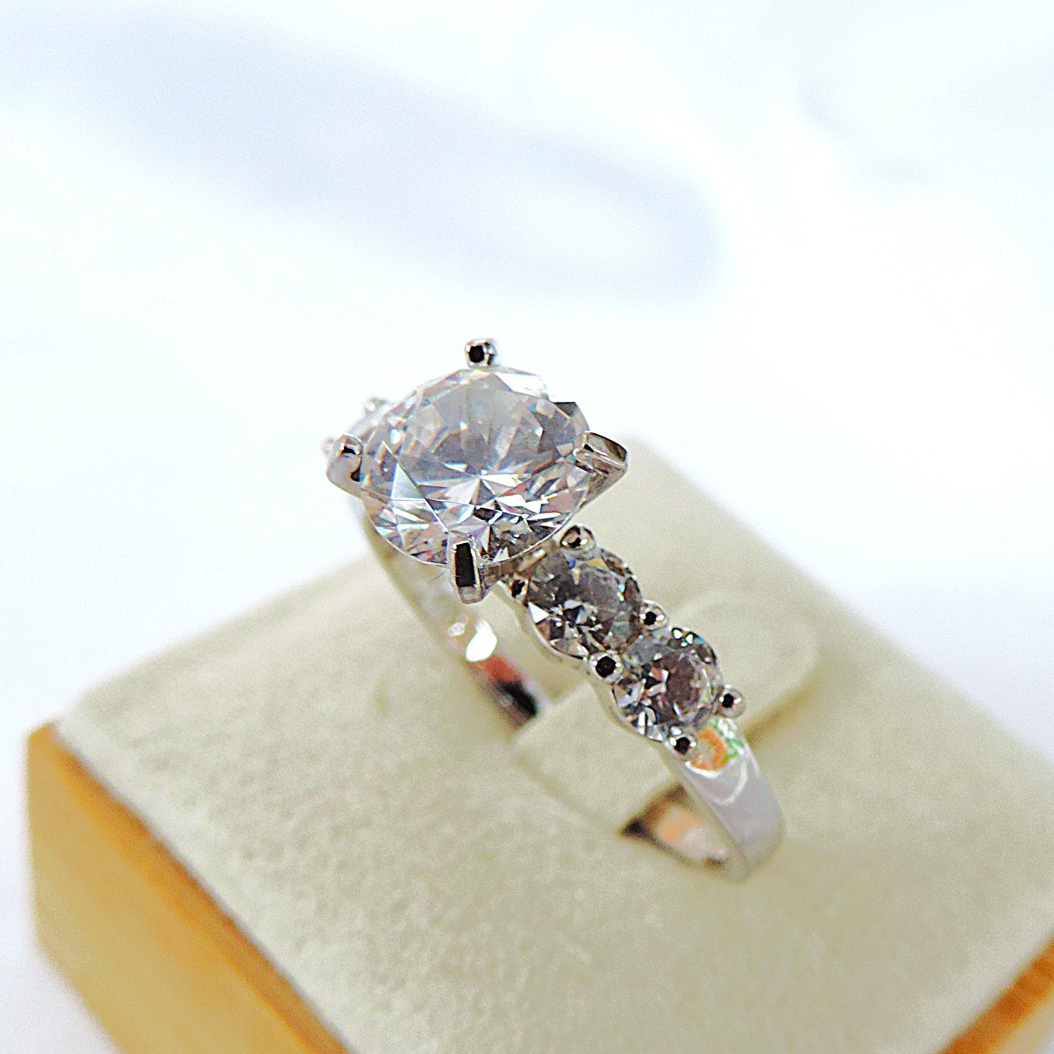 925 Silver 5.40 Carat Lab-Created Diamond Ring