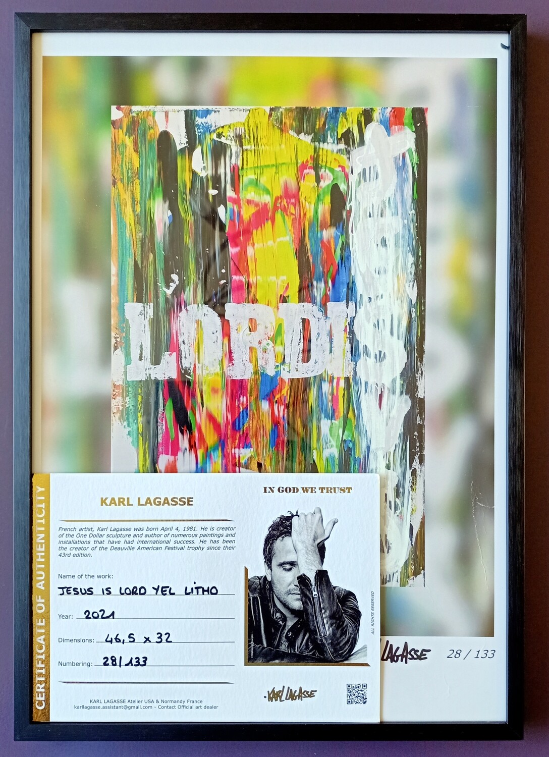 Karl Lagasse "Jesus Is Lord" LE 28/133 Signed w/COA (#0423)