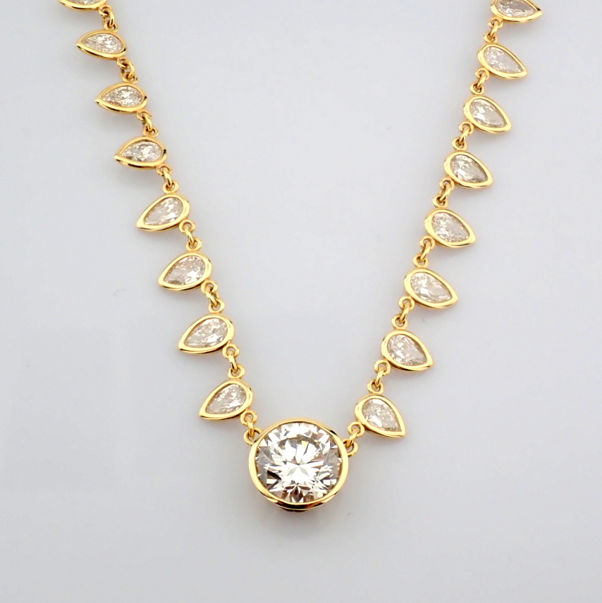 Round Cut Lab-Grown Diamond Necklace - 12.83 Total Carat (IGI Certified)