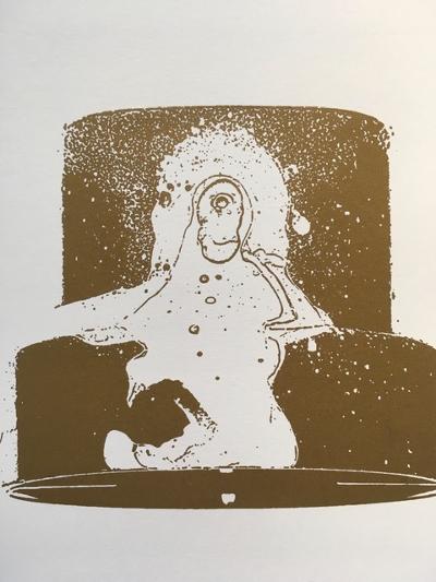 Nick Walker (B 1969-) Gold Nozzle 2007, Screenprint In Gold With Early Apish Angel Blind Stamp