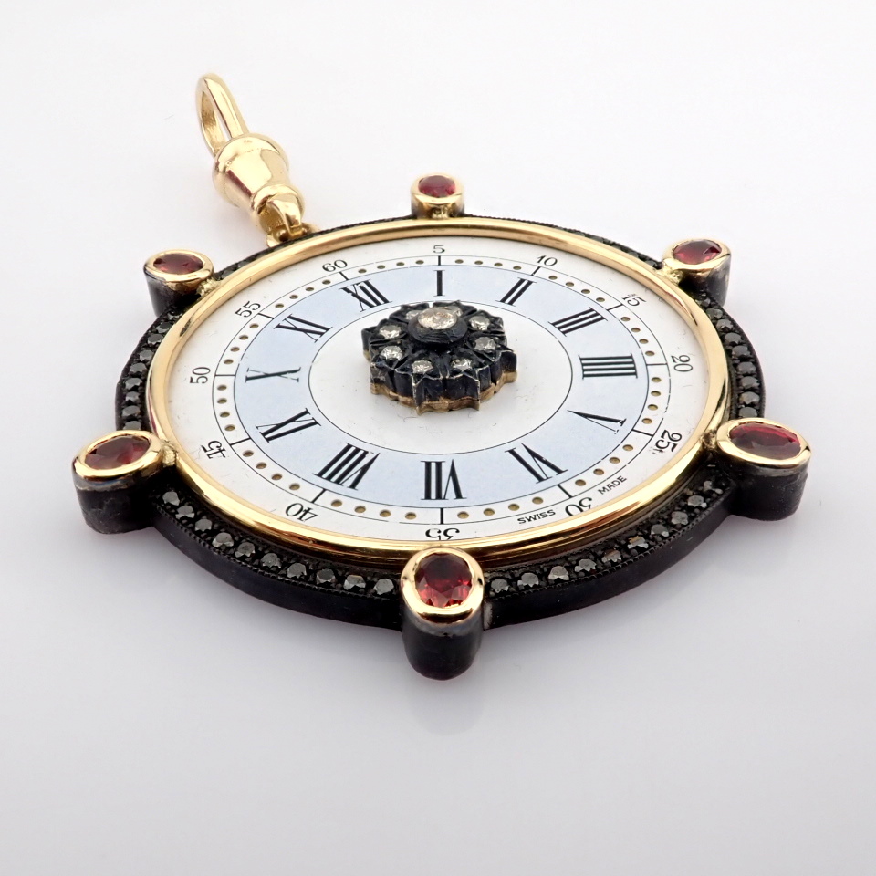 Natural Diamond 14K Yellow Gold Pendant