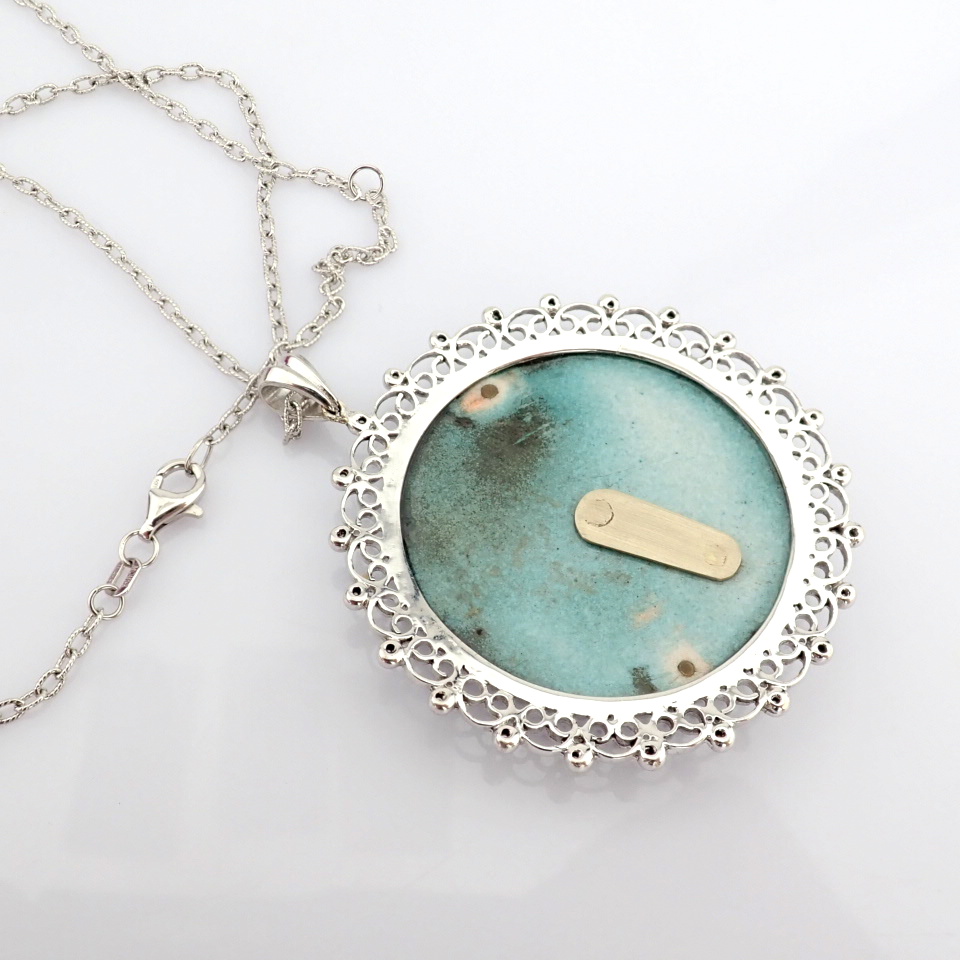 Natural Diamond 14K White Gold Necklace