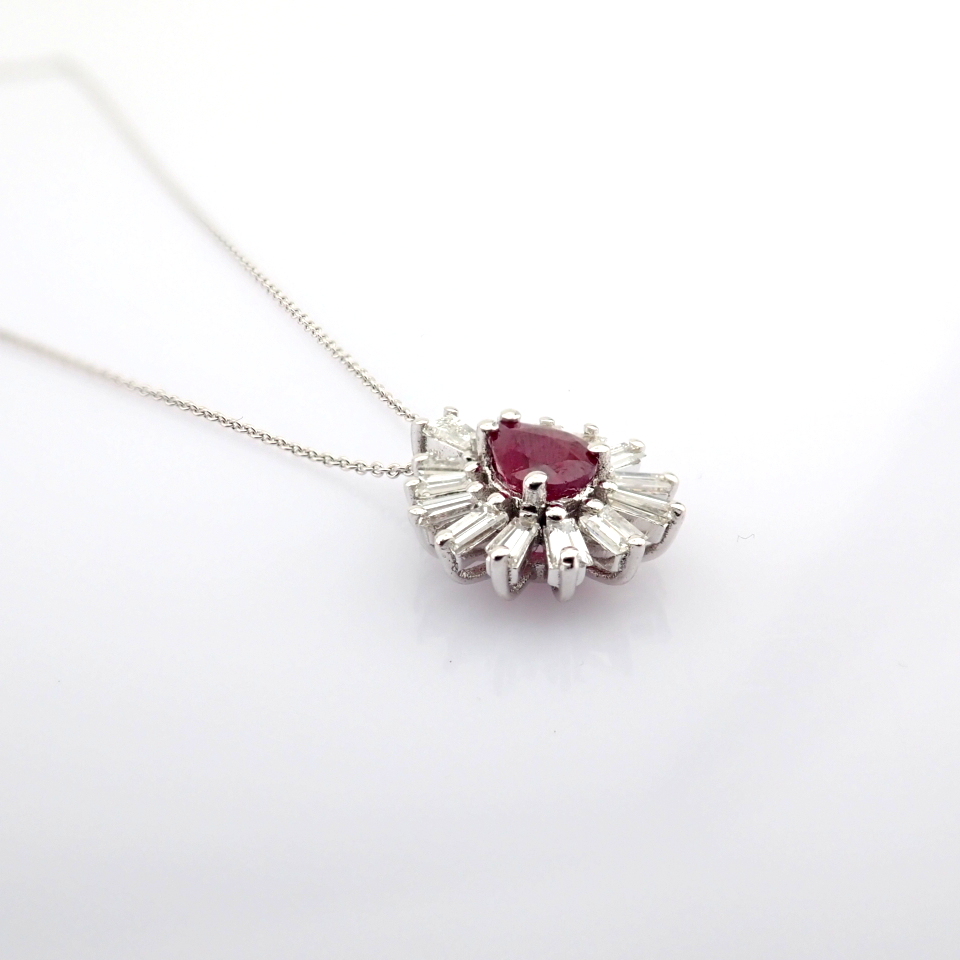 Natural Diamond 18K White Gold Necklace