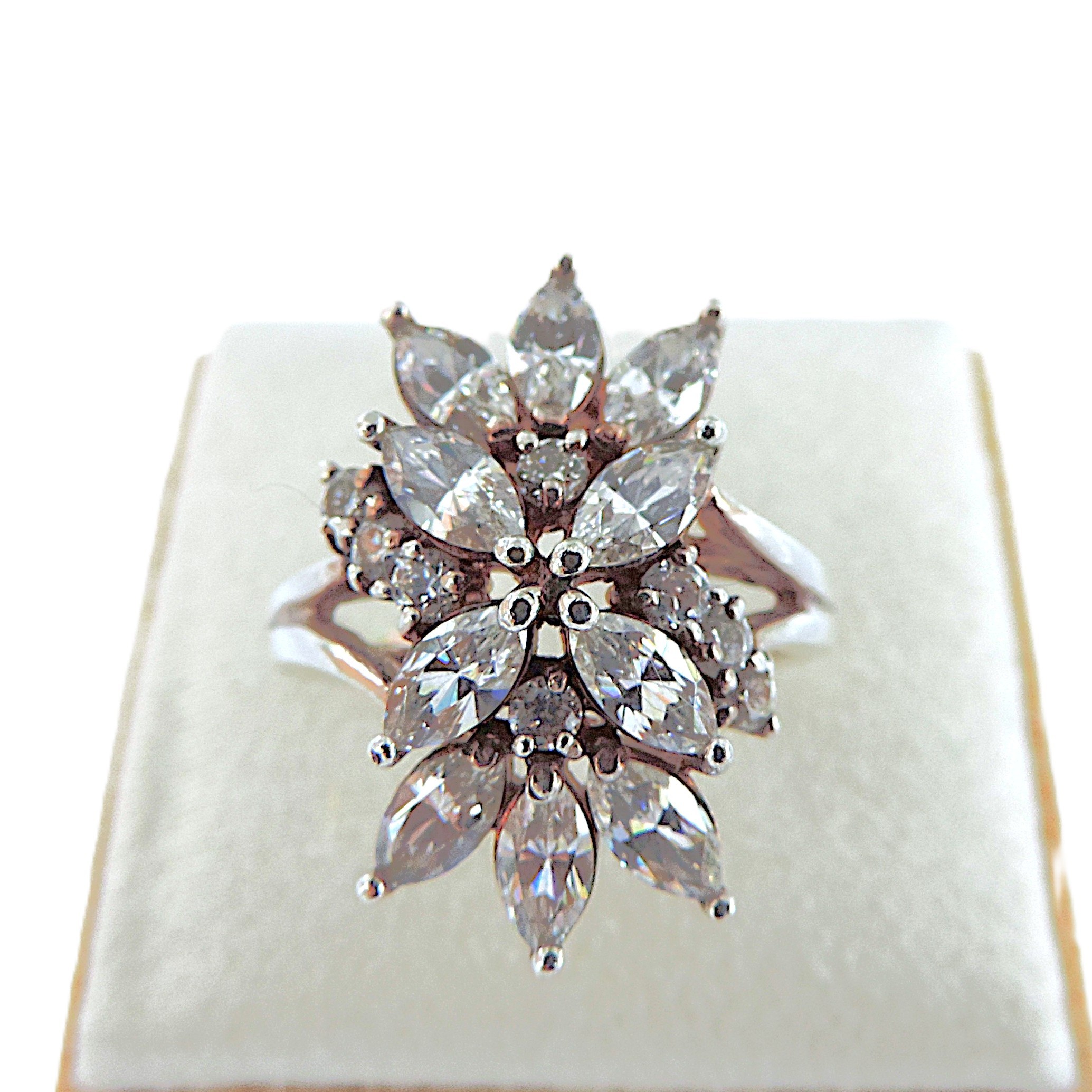 925 Silver 4.58 Carat Lab Created Diamond Ring 'New'