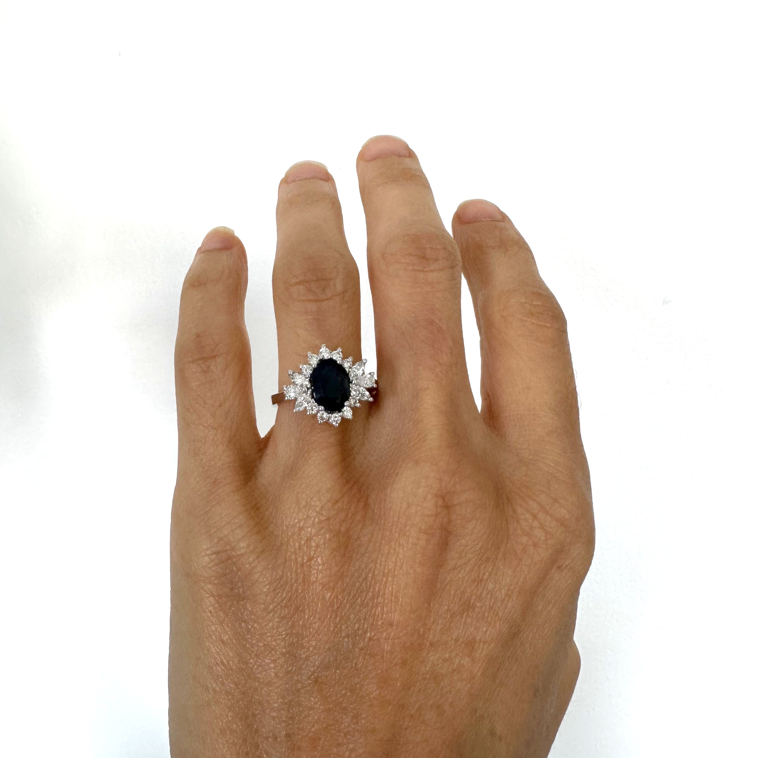 Natural Diamond 18K White Gold Ring