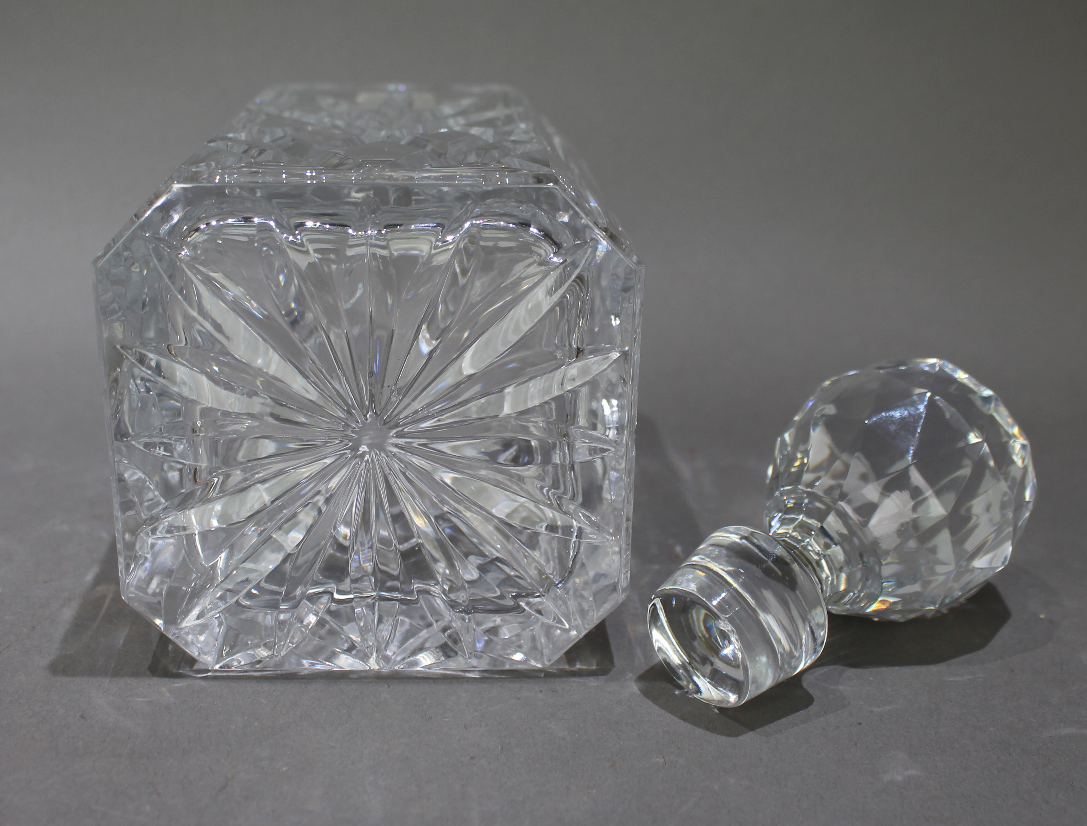 Vintage Royal Doulton Crystal Square Shaped Spirit Decanter