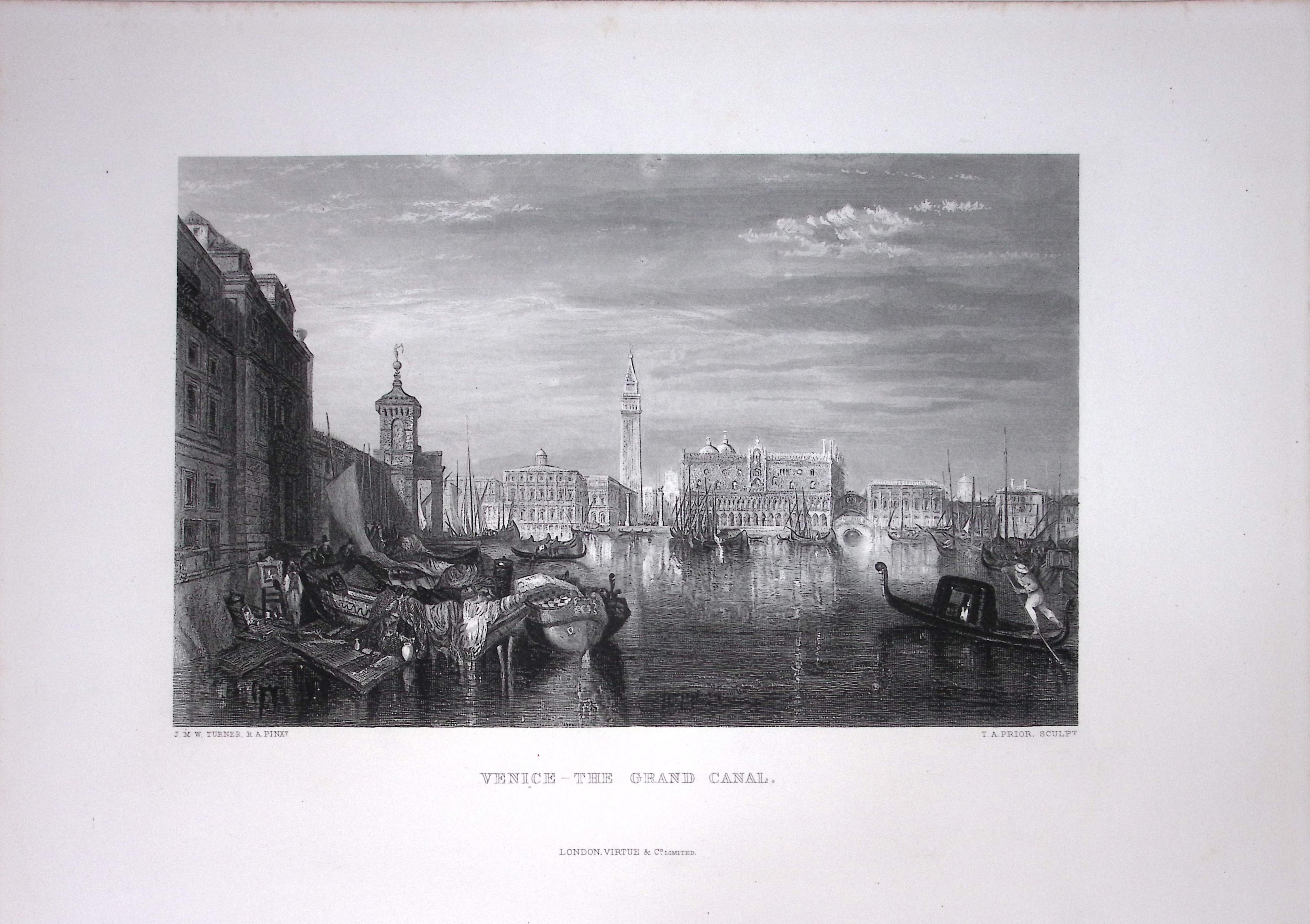 J.M.W Turner Venice The Grand Canal Antique Steel Engraving-28-TR