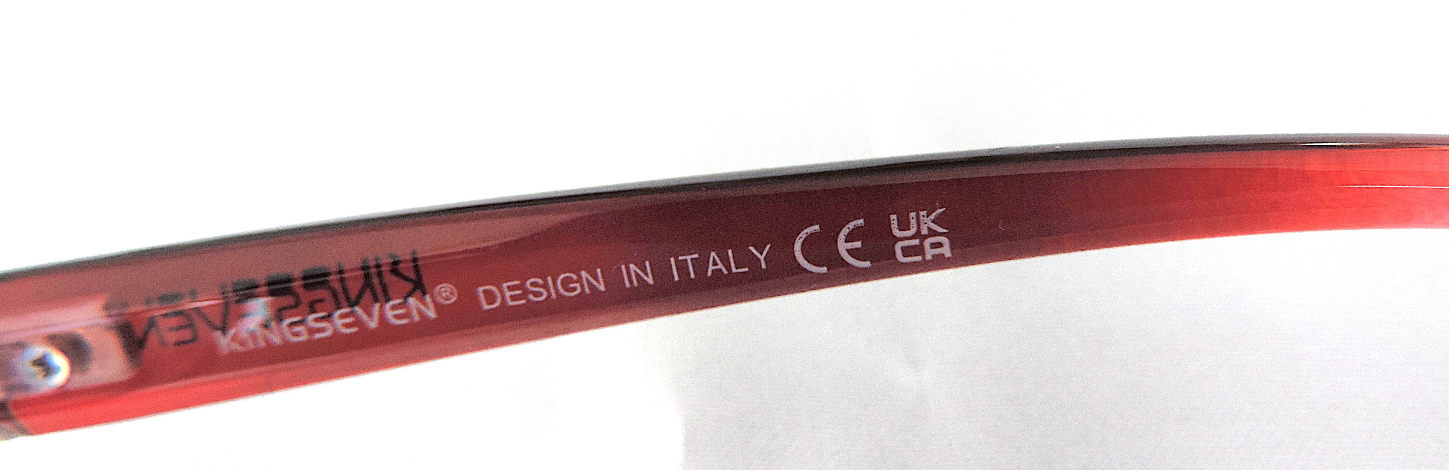 Italian Designer Sunglasses Red Frame Gray Gradient Lens - New Boxed