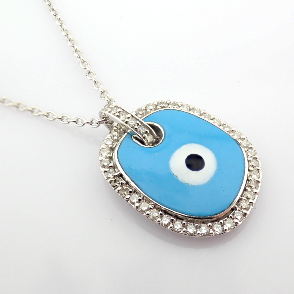 Natural Diamond 18K White Gold Necklace