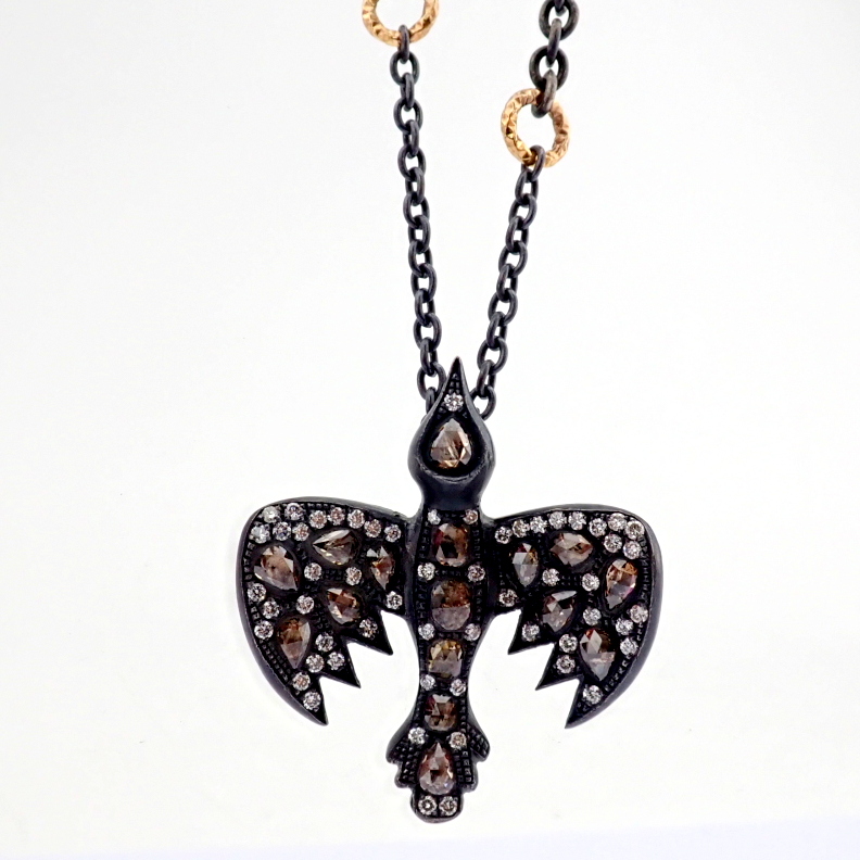 Natural Diamond 18K Rose/Pink Gold Necklace