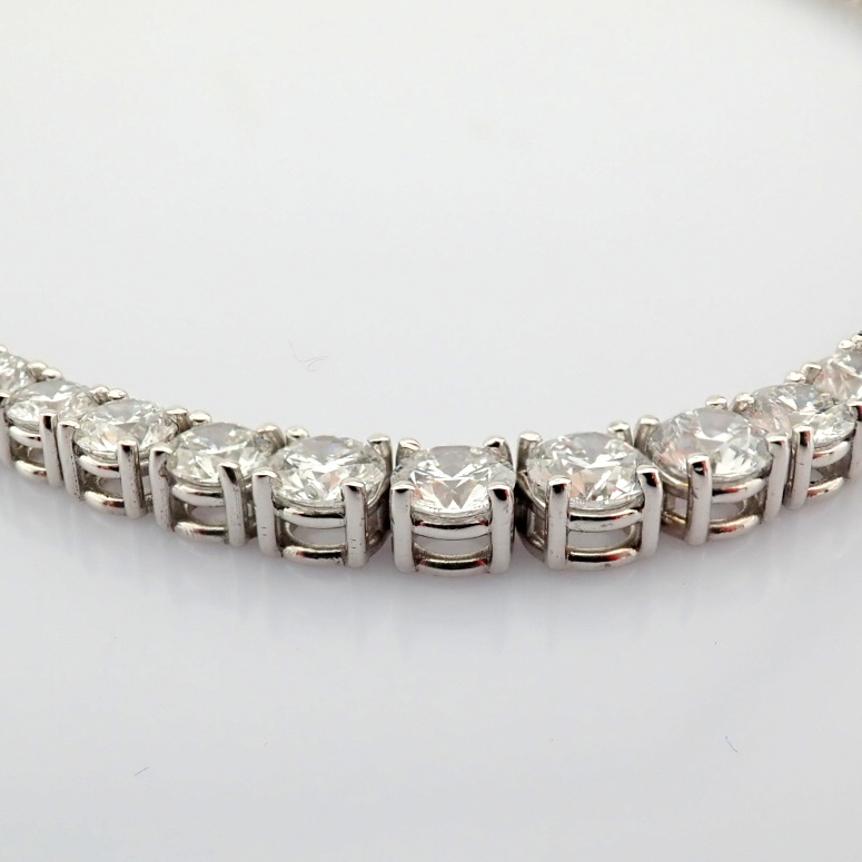 Round Cut Lab-Grown Diamond Tennis Necklace - 16.9 Total Carat (MDI Certified)