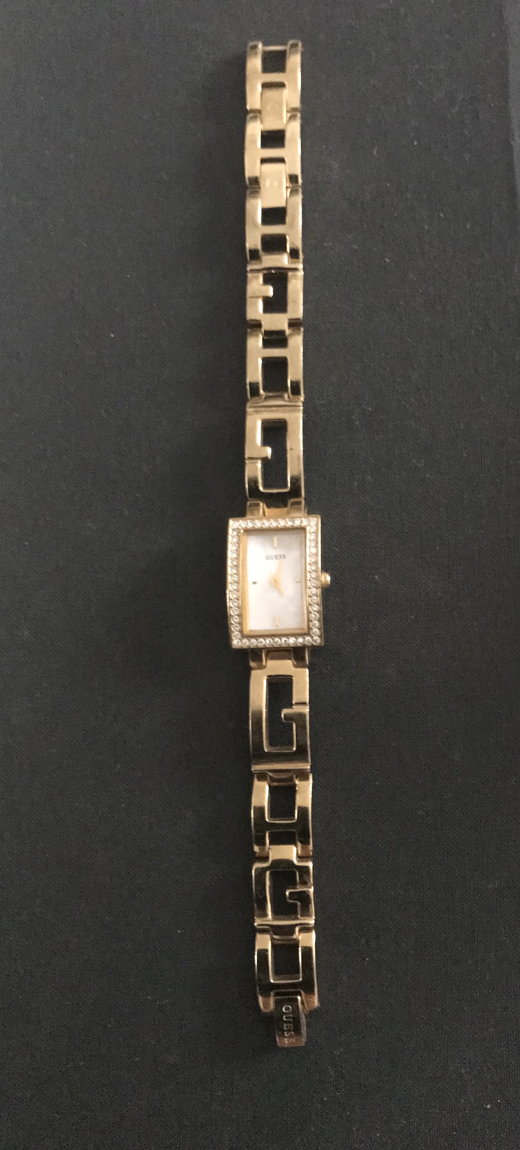 Guess Gold Plated Diamanté Studded Watch