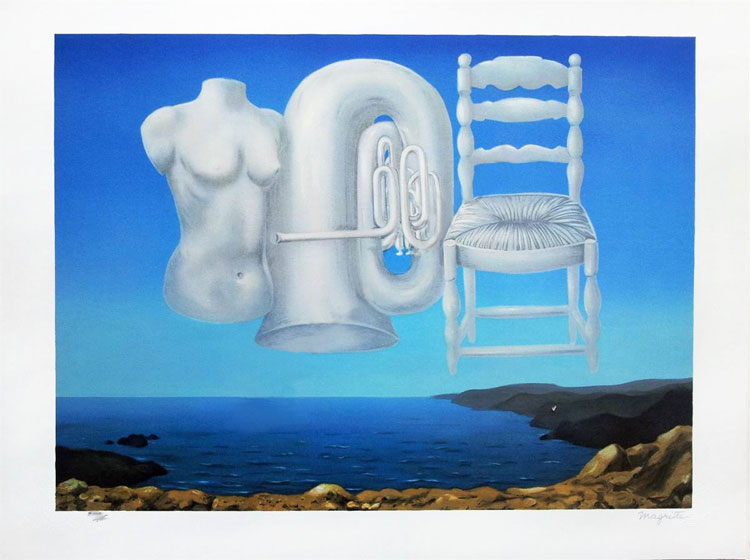 Two Rene Magritte 'Threatening Weather' and "L' Heureux Donateur'