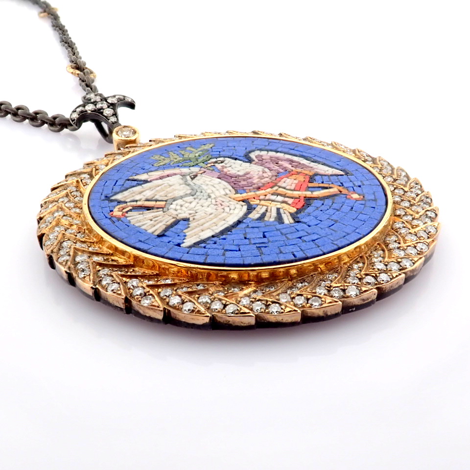 Natural Diamond 18K Rose/Pink Gold Necklace