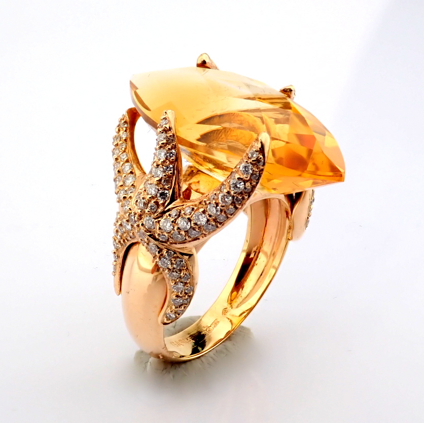 Natural Diamond 18K Rose/Pink Gold Ring