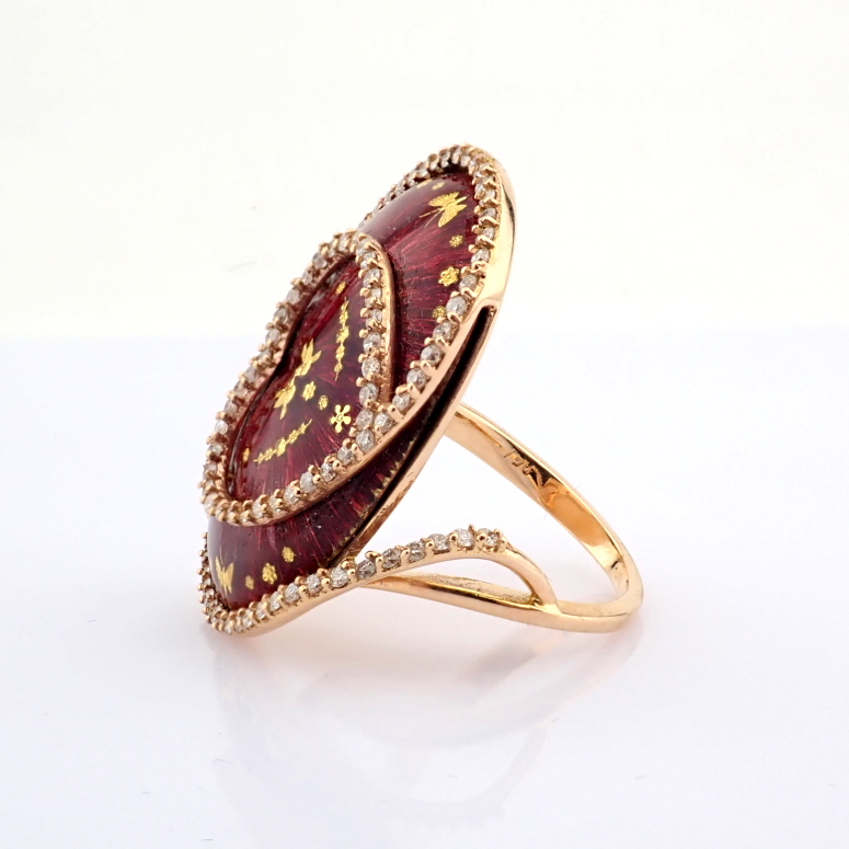Natural Diamond 18K Yellow Gold Ring
