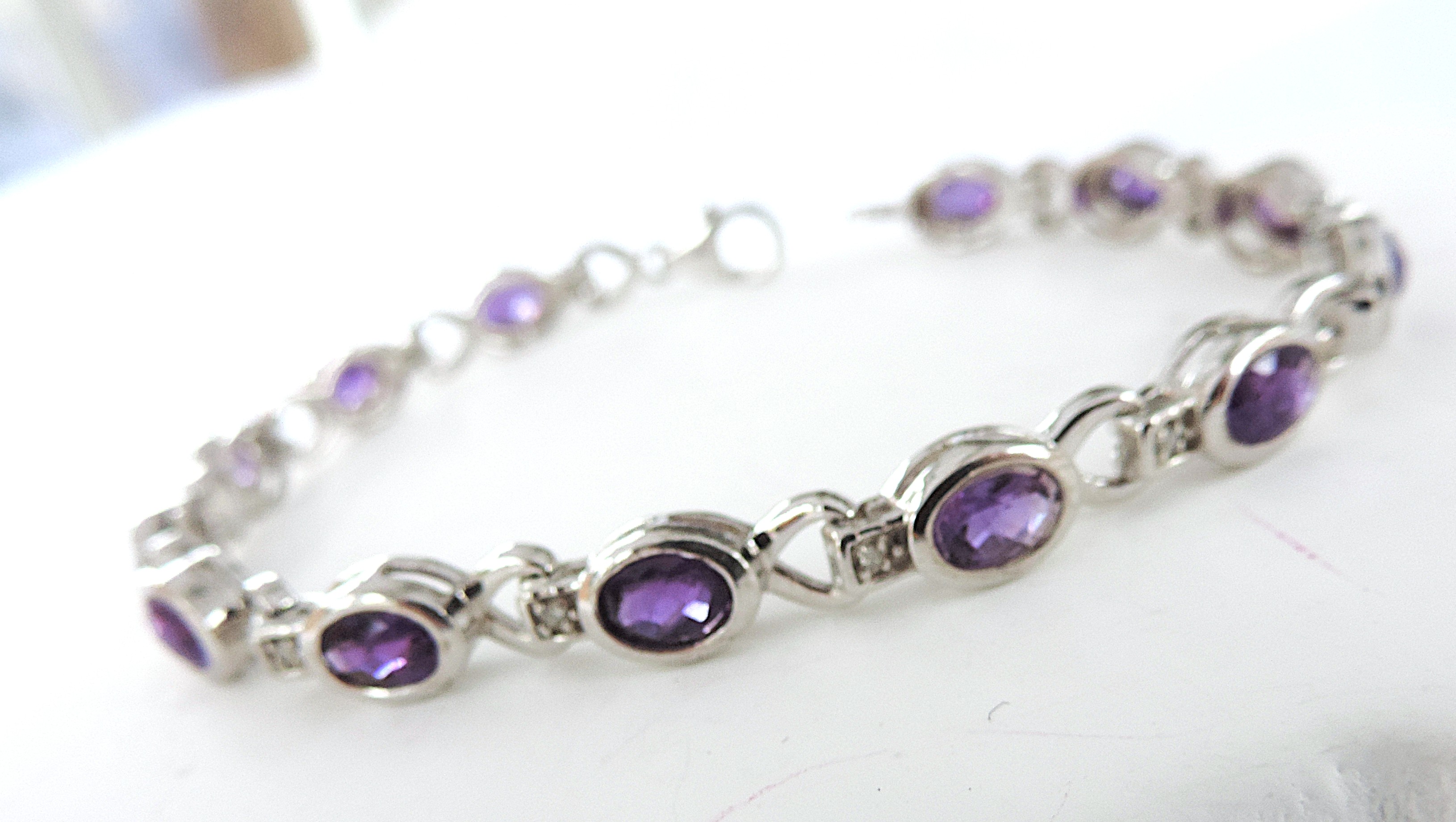 Artisan 925 Silver 5.85 Carat Amethyst Gemstone Bracelet