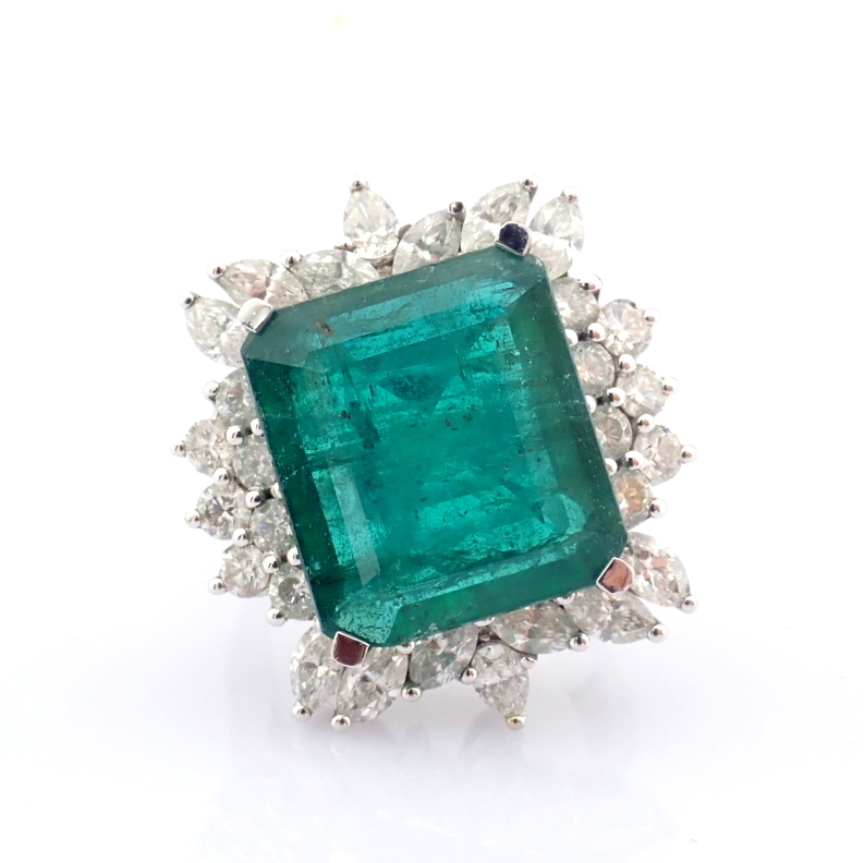 Natural Diamond 18 White Gold Ring