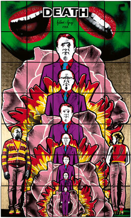 GILBERT & GEORGE (b.1943 & 42) ‘Death’, Fine Art, Offset Lithograph in vibrant colours, 1984
