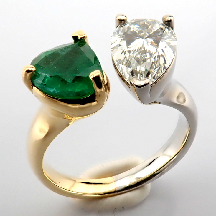 Pear Cut Lab-Grown Diamond Ring - 2.54 Total Carat (IGI Certified)