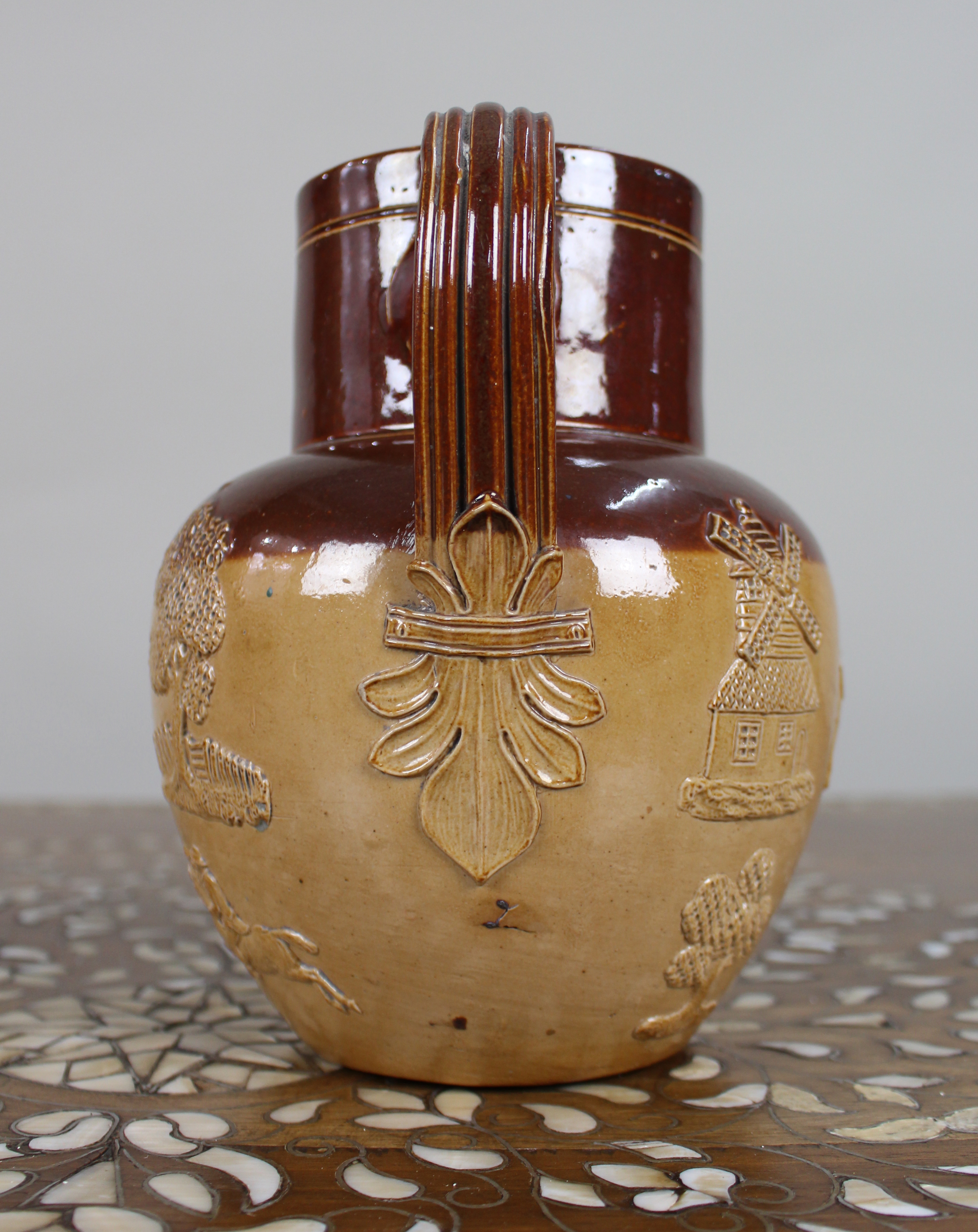 Collection of Three Graduated Doulton Lambeth Stoneware Jugs, c.1900