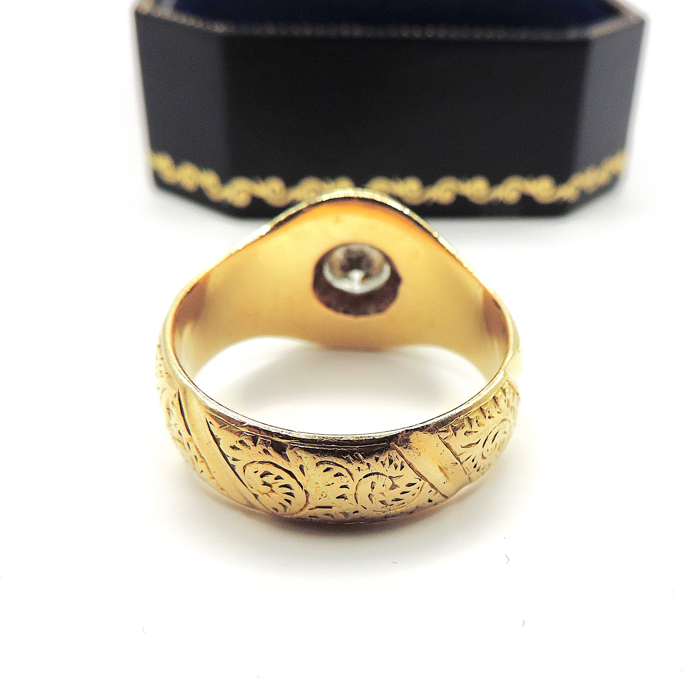 Edwardian 18K Gold Old Mine Cut 1.25 Carat Diamond Ring London Hallmark 1903